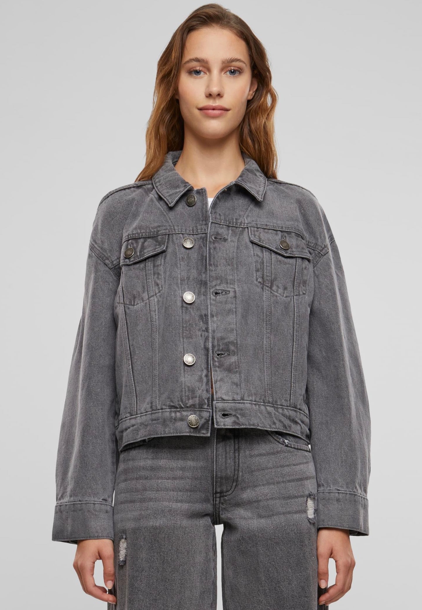 Urban Classics - Ladies 80‘s Oversized Denim New Grey Washed - Jeans Jacket | Women-Image