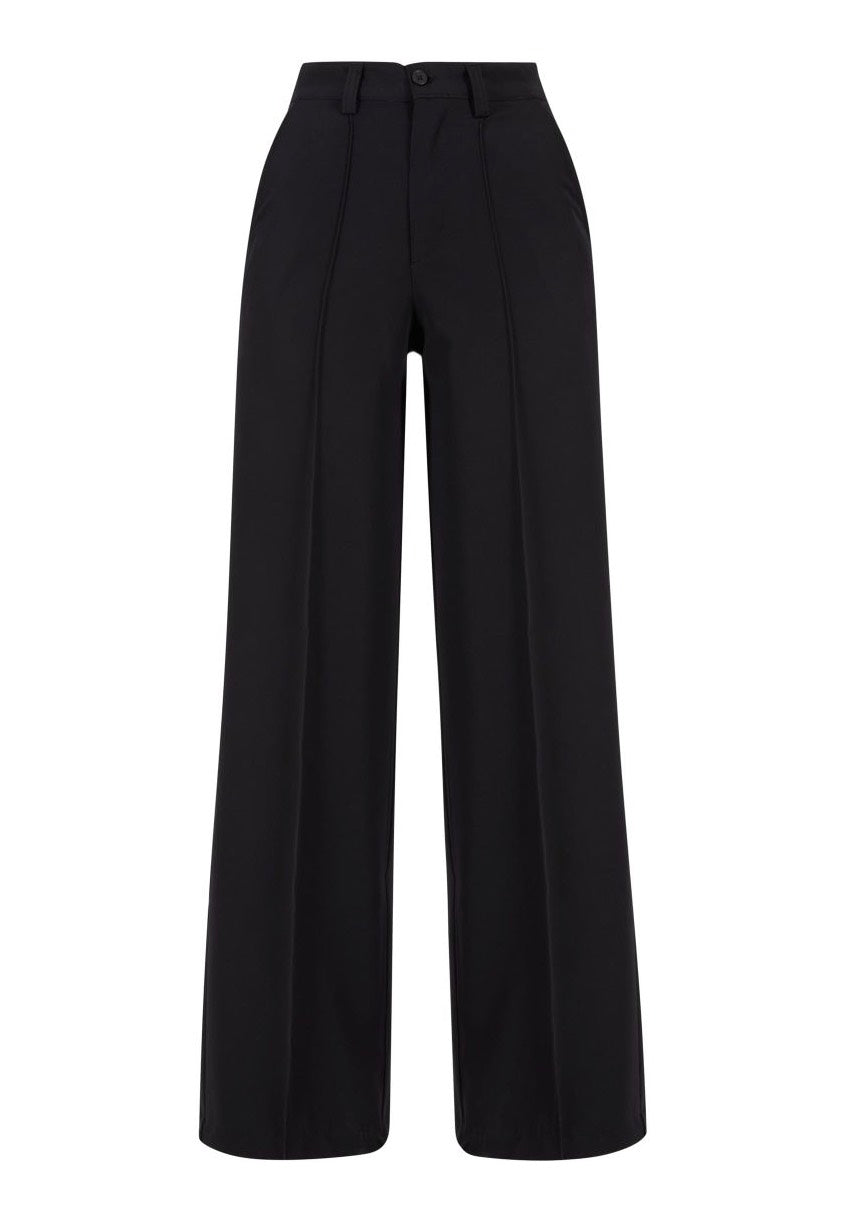 Urban Classics - Ladies Wide Pleated Black - Pants | Women-Image