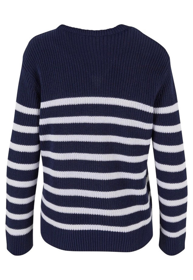 Urban Classics - Ladies Rib Striped Navy/White - Pullover | Women-Image