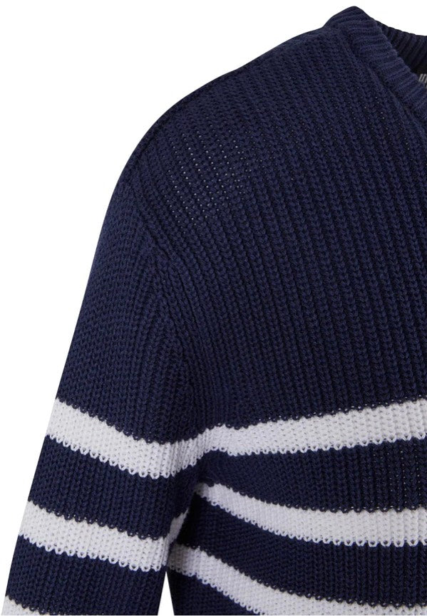 Urban Classics - Ladies Rib Striped Navy/White - Pullover | Women-Image