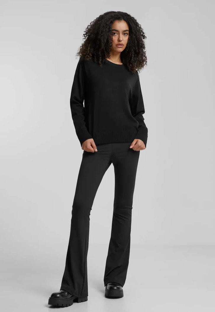 Urban Classics - Ladies Knitted Roundneck Black - Pullover | Women-Image