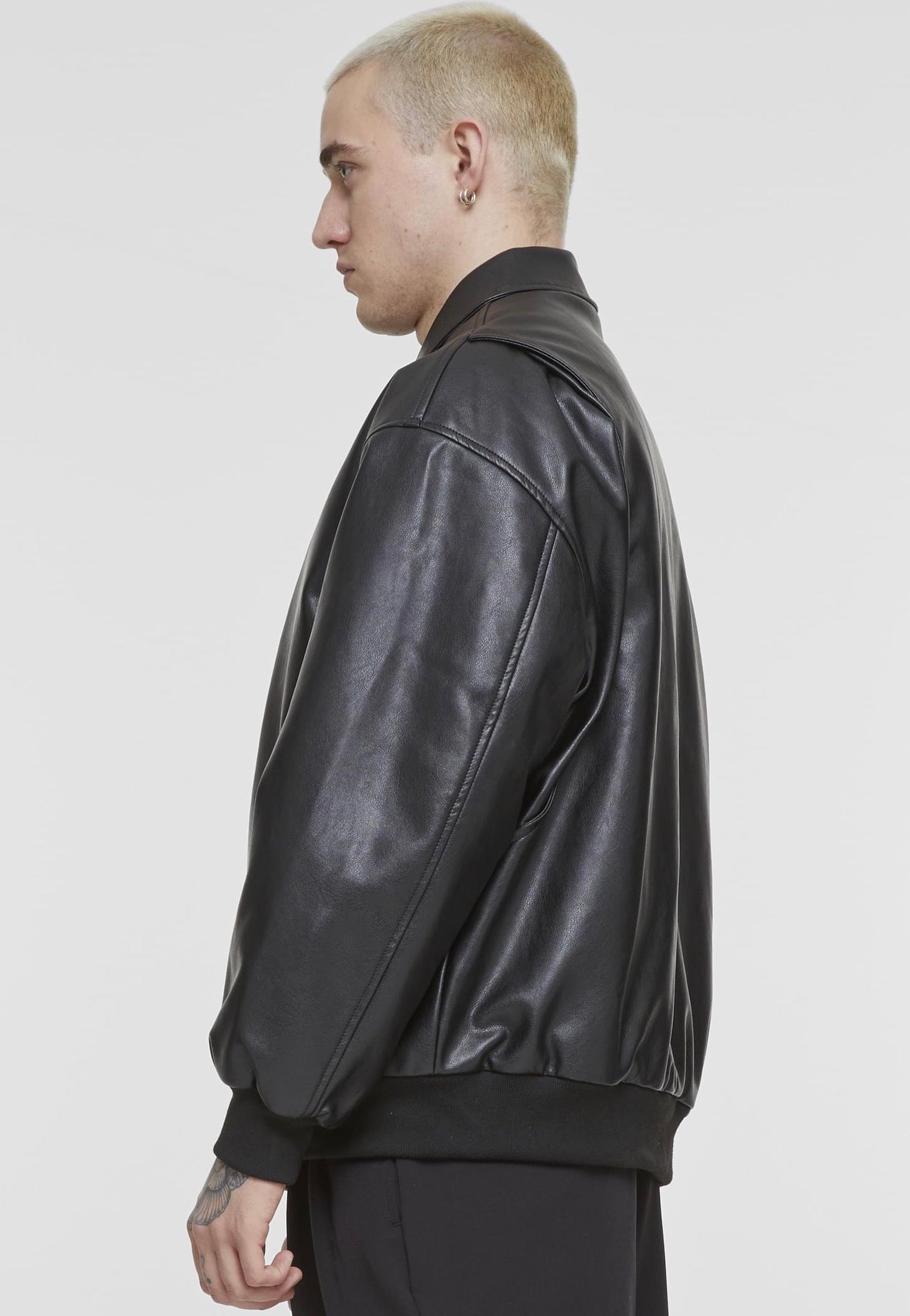 Urban Classics - Synthetic Leather Black - Leather Jacket | Men-Image