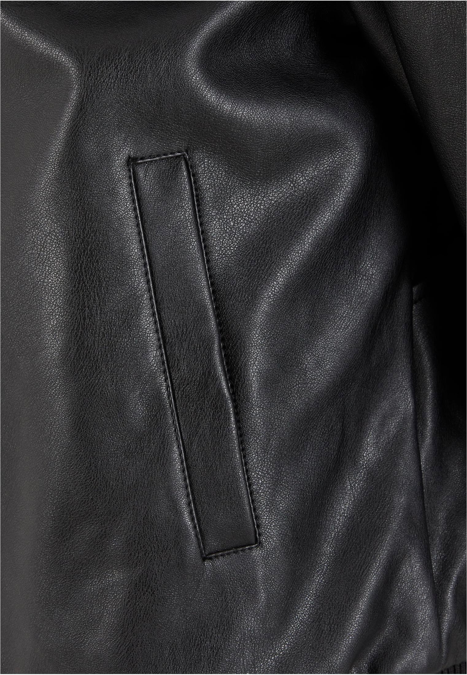 Urban Classics - Synthetic Leather Black - Leather Jacket | Men-Image