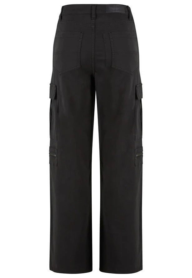 Urban Classics - Ladies Loose Utility Stretch Twill Black - Pants | Women-Image