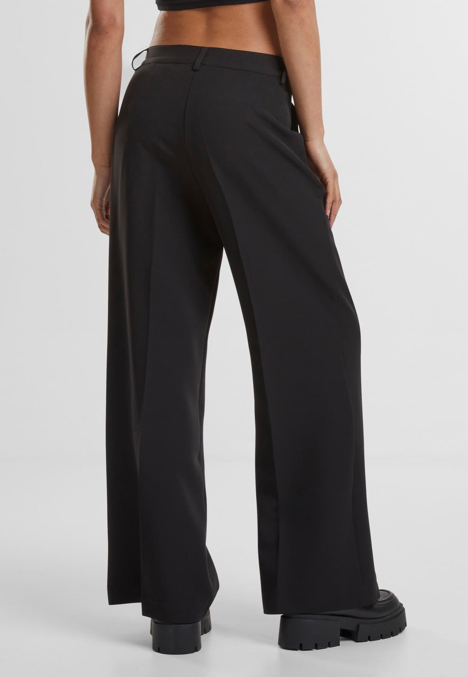 Urban Classics - Ladies Wide Leg Black - Pants | Women-Image