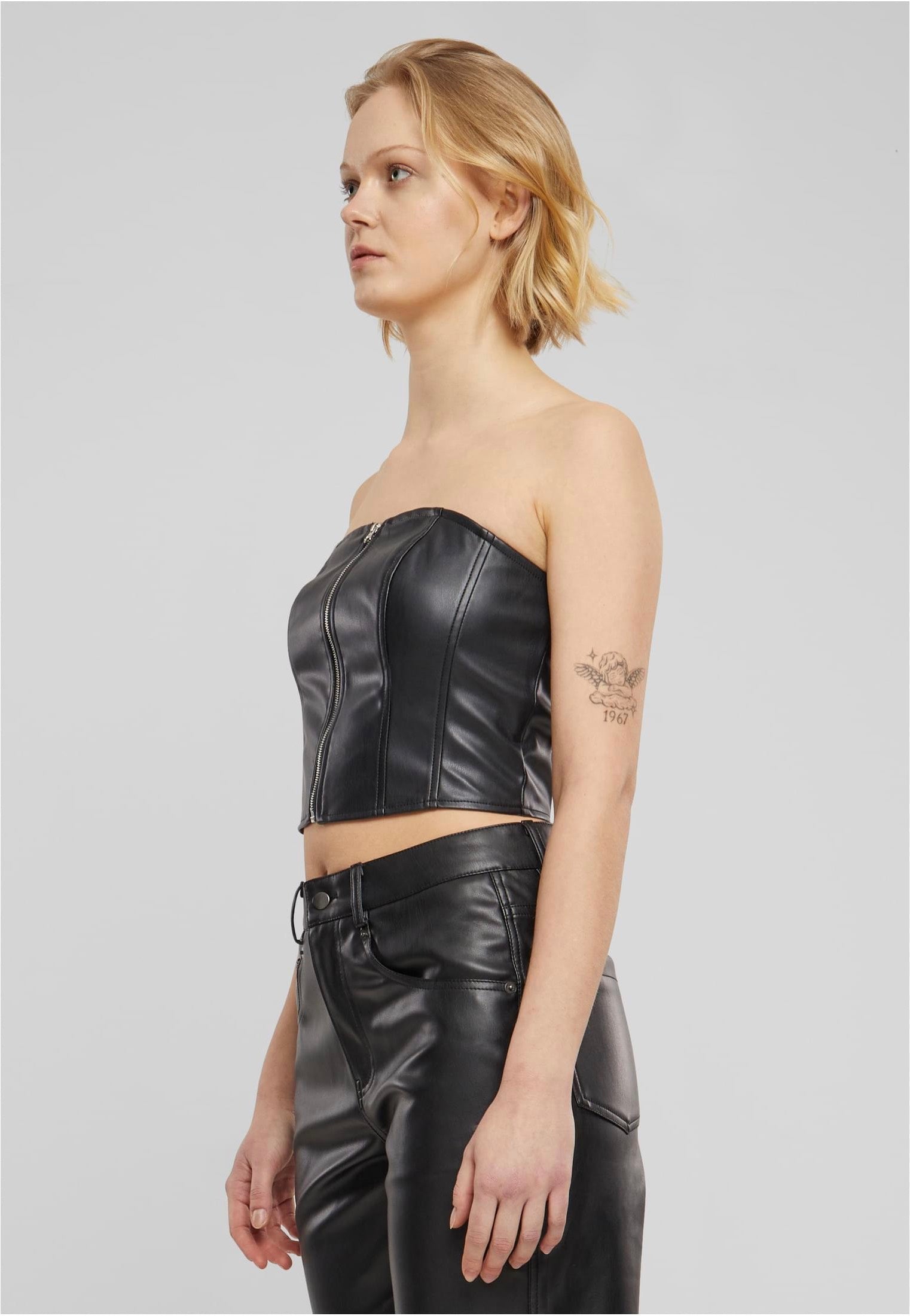 Urban Classics - Ladies Synthetic Leather Bandeau Black - Top | Women-Image