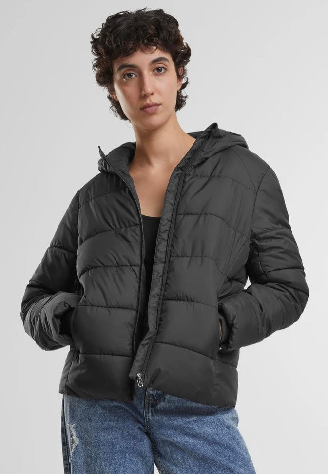 Urban Classics - Ladies Short Puffer With Hood Black - Jacket | Women-Image