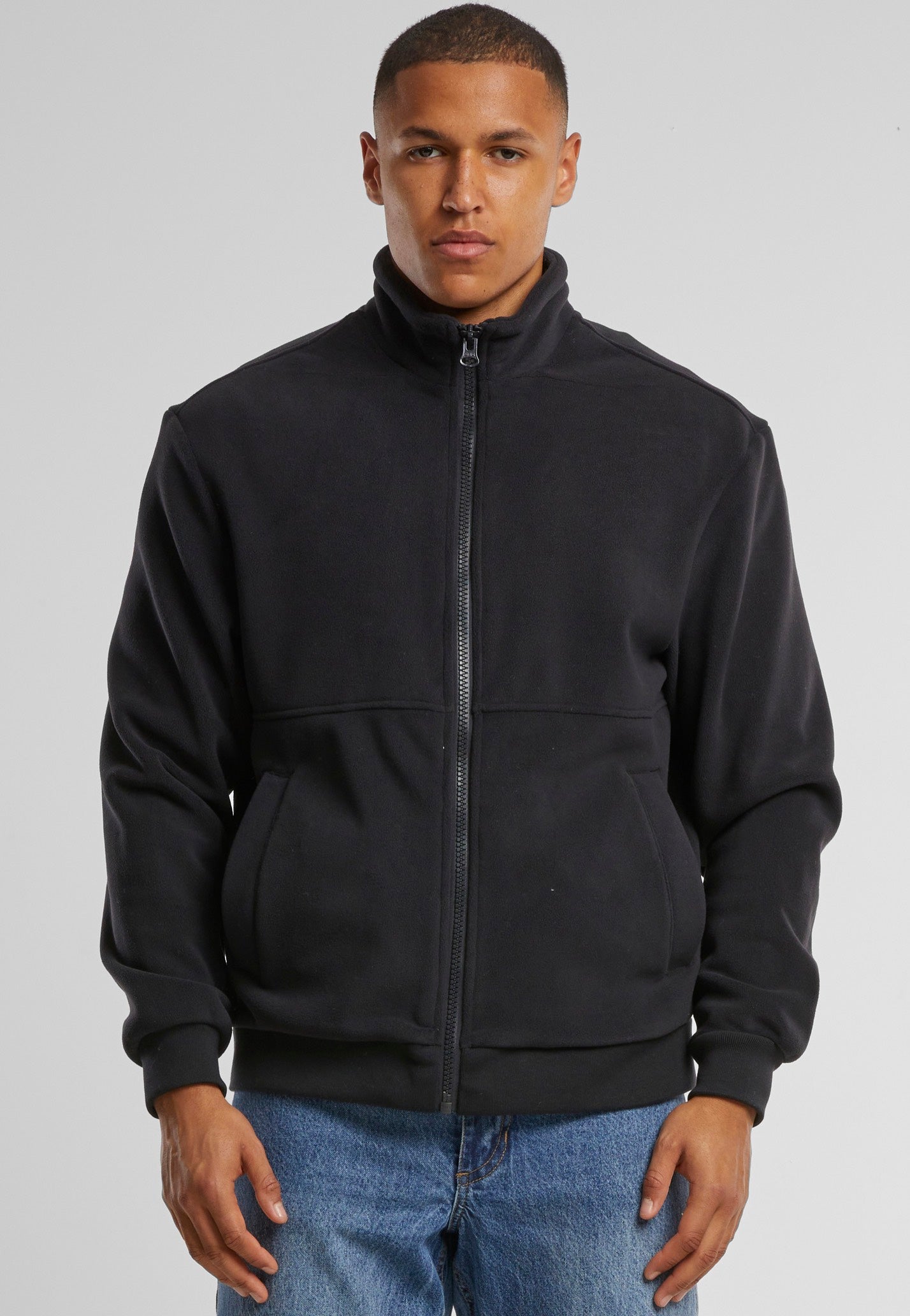 Urban Classics - Colour Block Polar Fleece Black/Black - Jacket | Men-Image