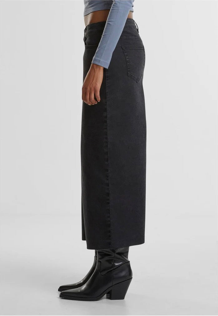 Urban Classics - Ladies High Slit Black Washed - Skirt | Women-Image