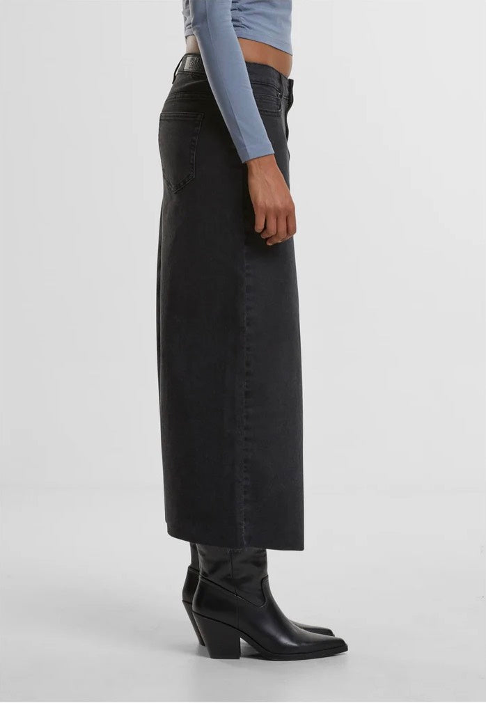 Urban Classics - Ladies High Slit Black Washed - Skirt | Women-Image