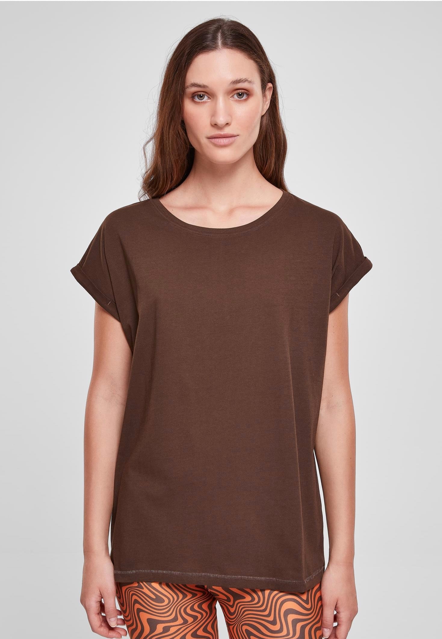 Urban Classics - Ladies Extended Shoulder Brown - T-Shirt | Women-Image