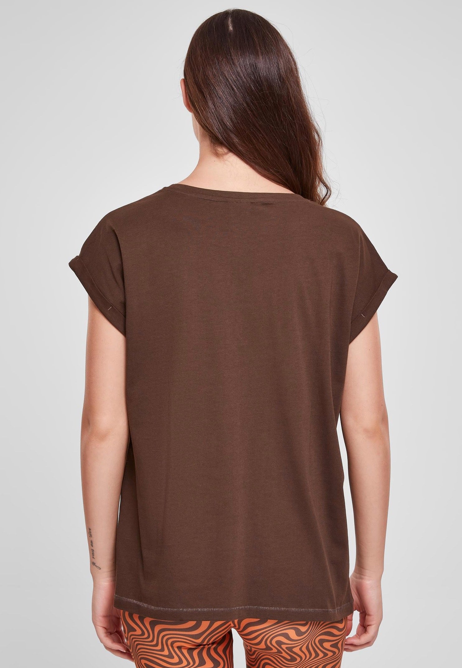 Urban Classics - Ladies Extended Shoulder Brown - T-Shirt | Women-Image