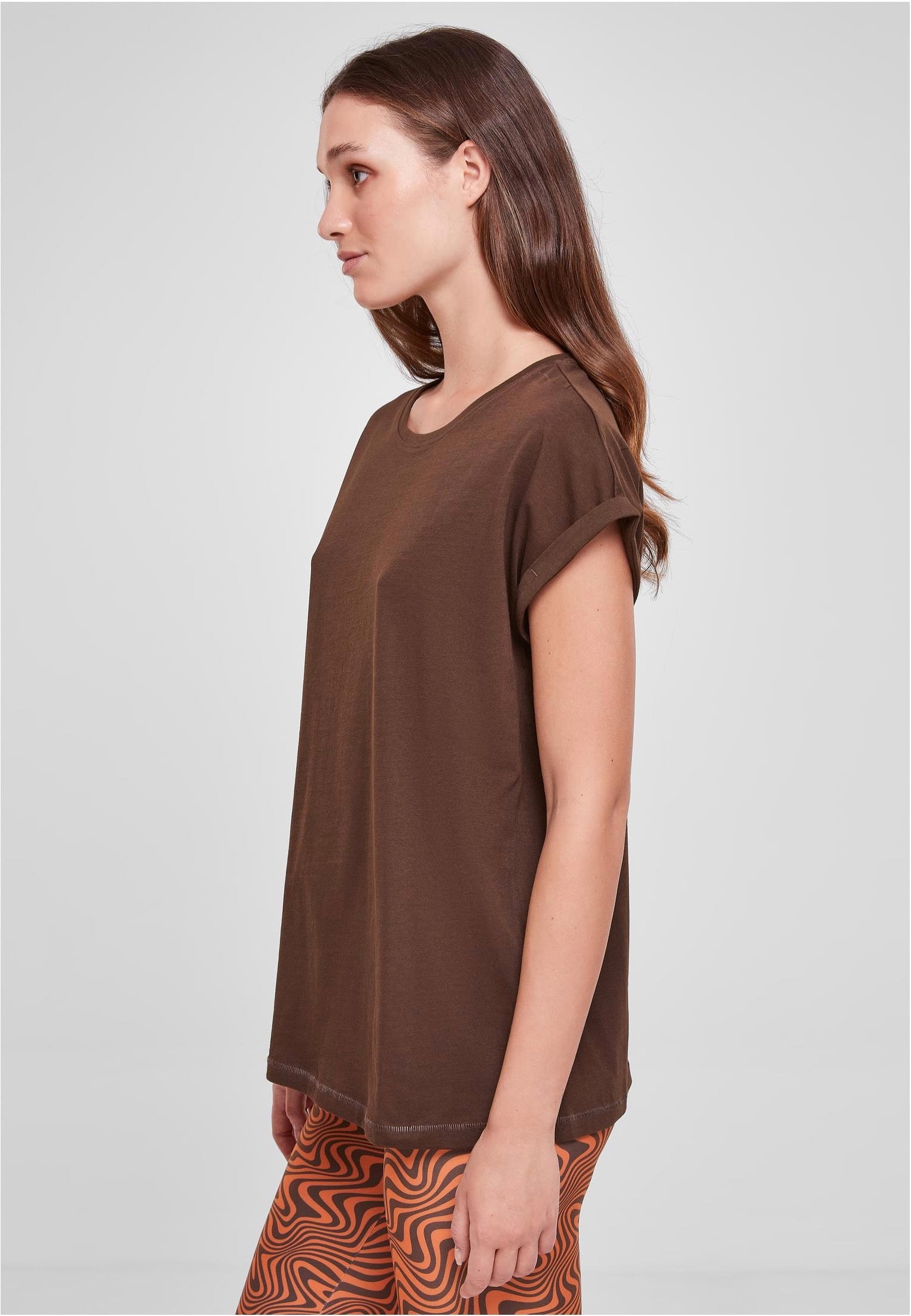 Urban Classics - Ladies Extended Shoulder Brown - T-Shirt | Women-Image