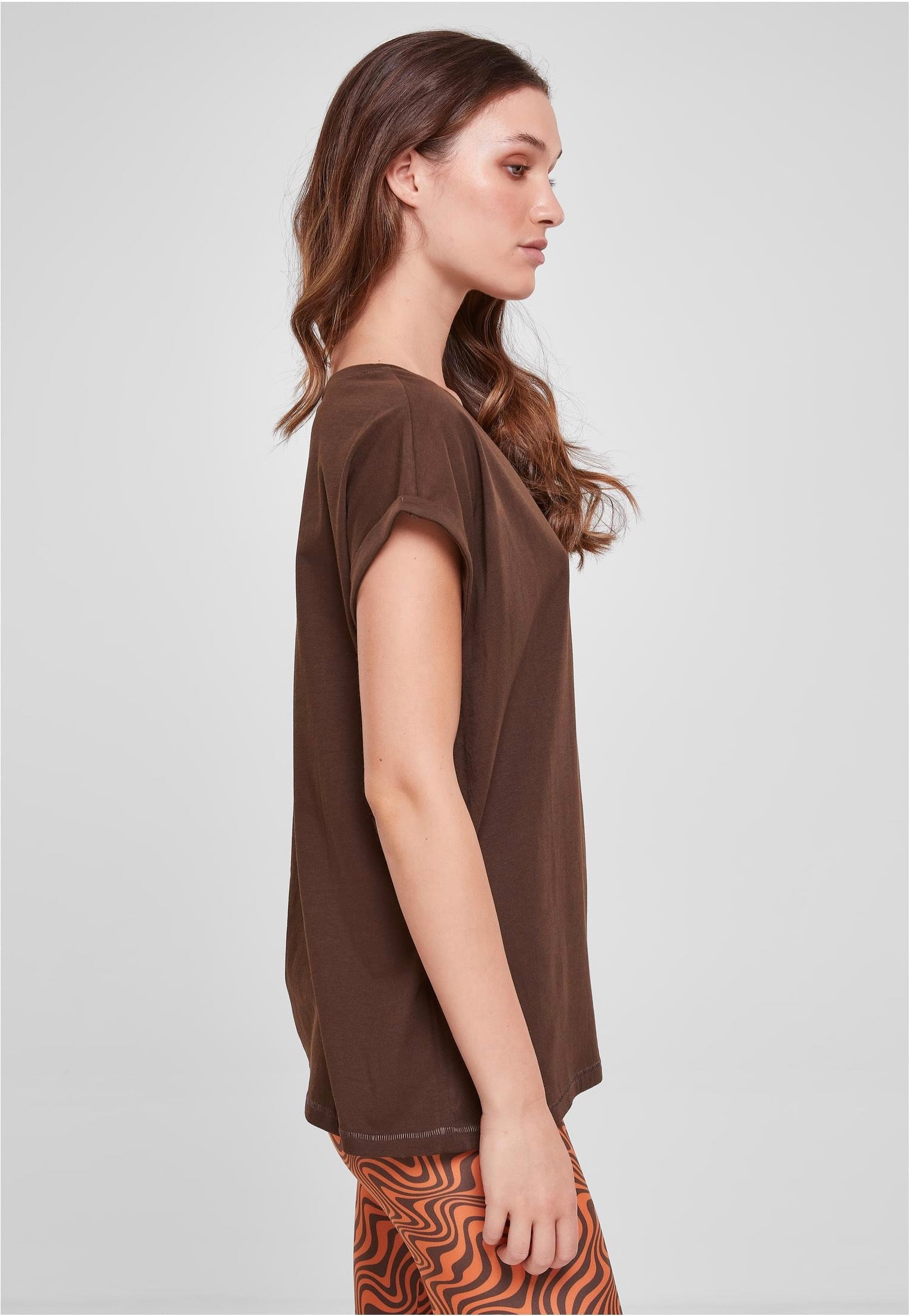 Urban Classics - Ladies Extended Shoulder Brown - T-Shirt | Women-Image