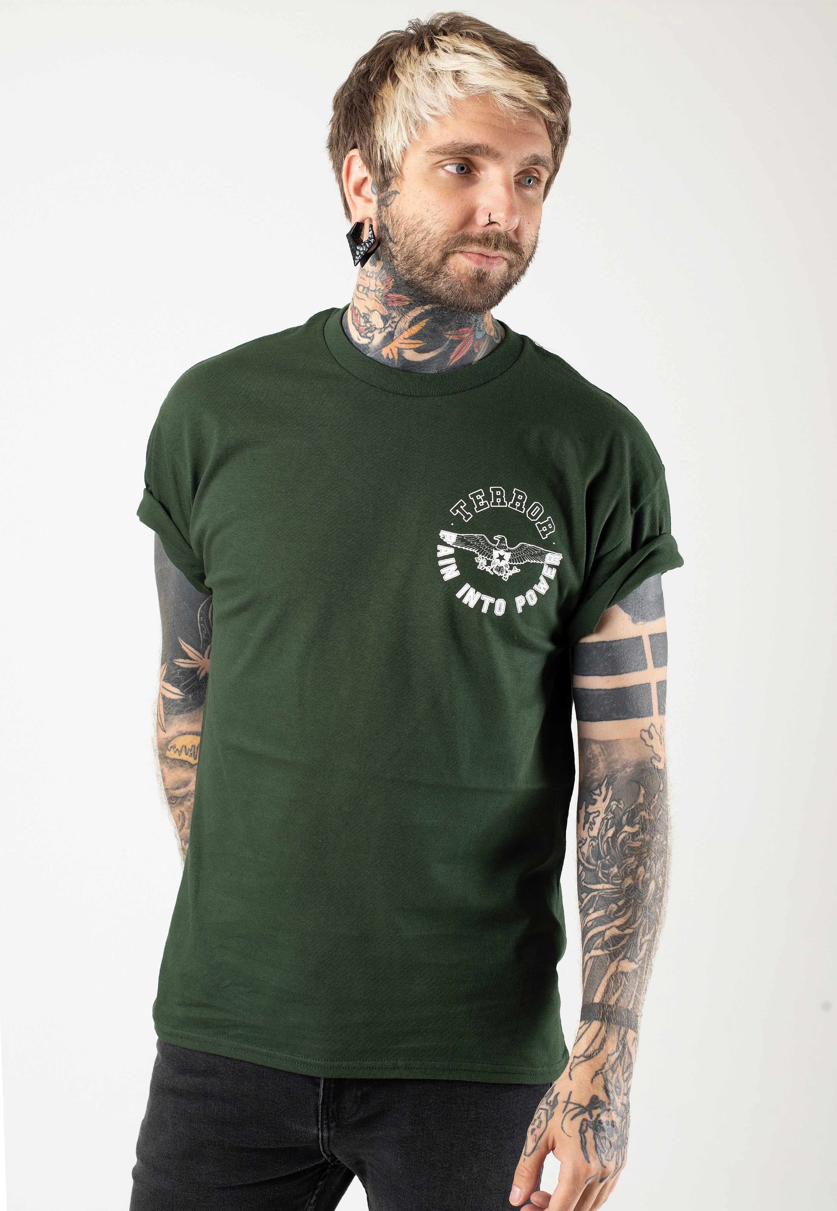 Terror - Pain Into Power Forest Green - T-Shirt | Men-Image