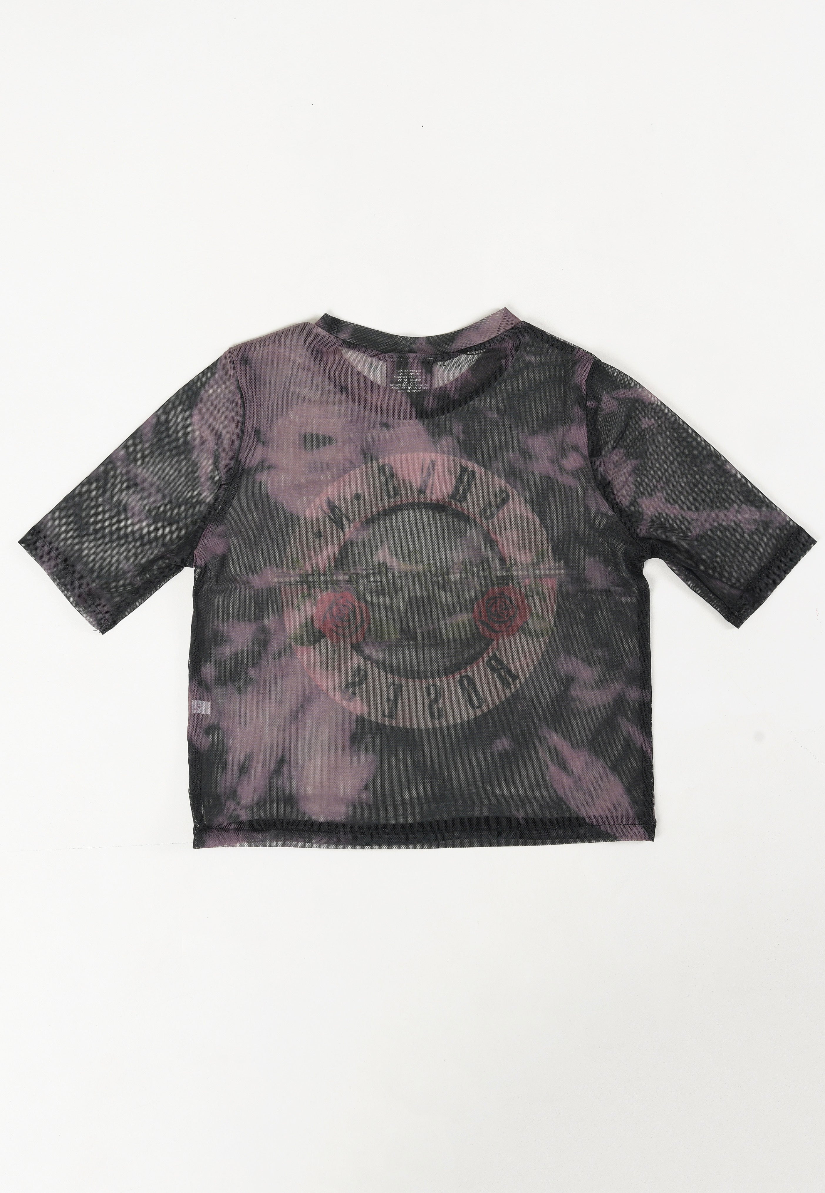 Guns N' Roses - Pink Tint Bullet Logo Mesh Cropped - Girly | Women-Image