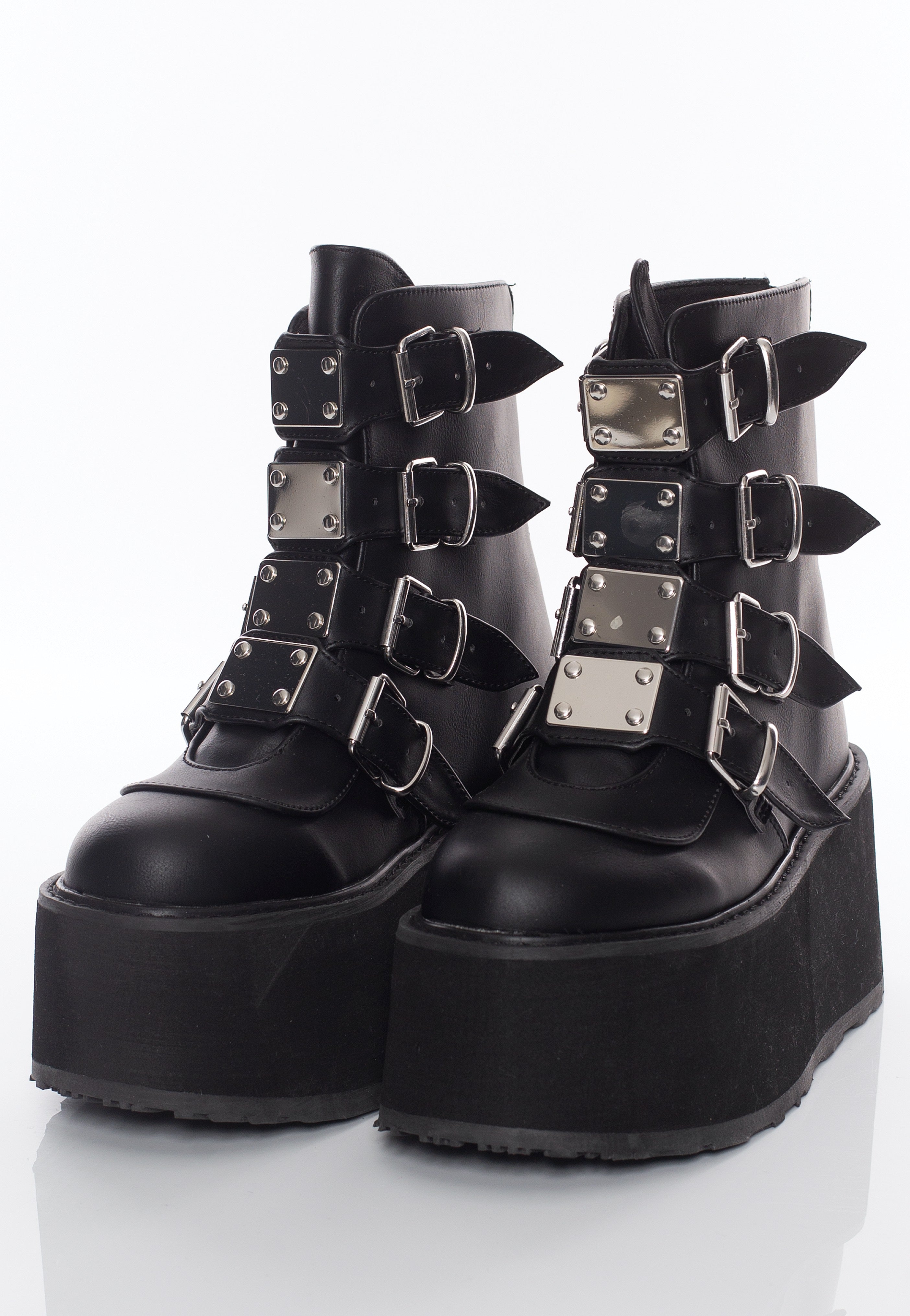 DemoniaCult - Damned 105 Black Vegan Leather - Girl Shoes | Women-Image