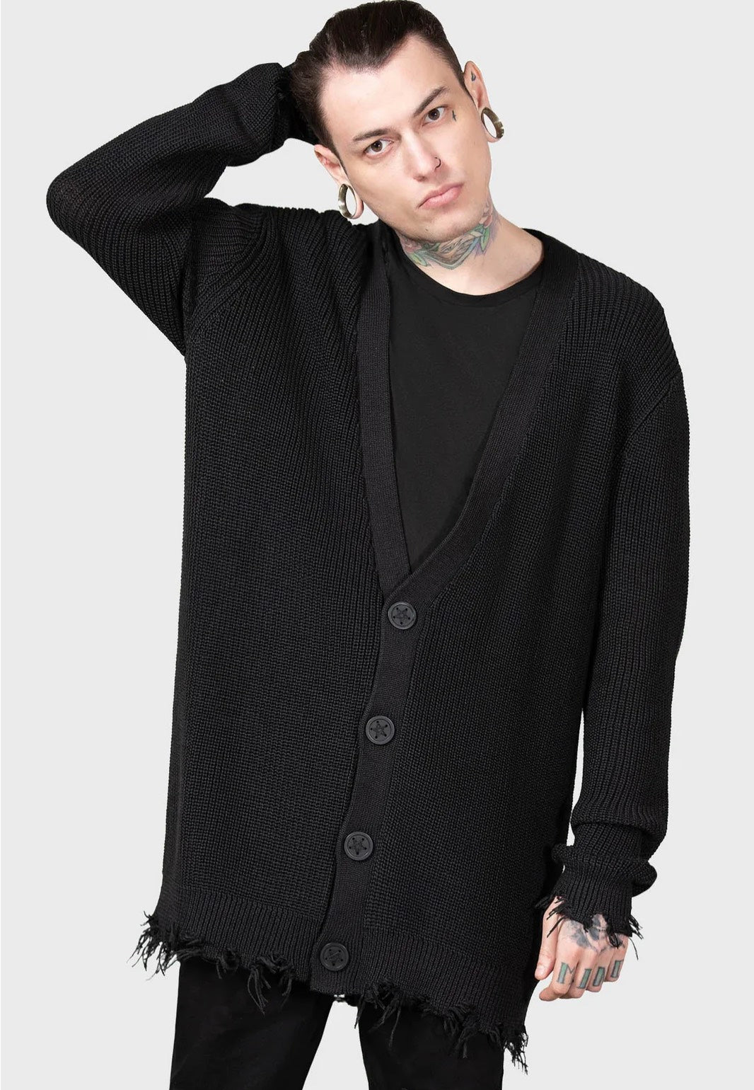 Killstar - Antisocial Oversized Black - Cardigan | Men-Image