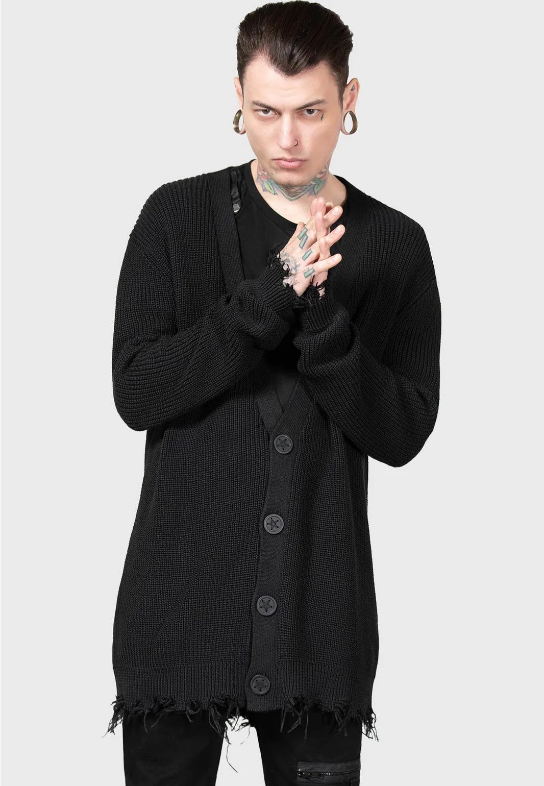 Killstar - Antisocial Oversized Black - Cardigan | Men-Image