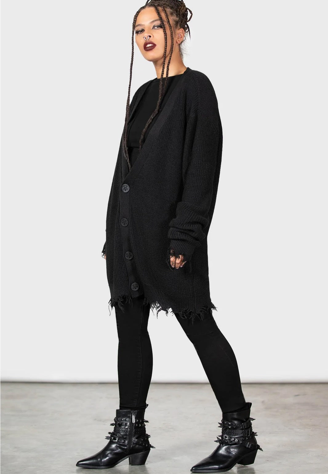 Killstar - Antisocial Oversized Black - Cardigan | Women-Image