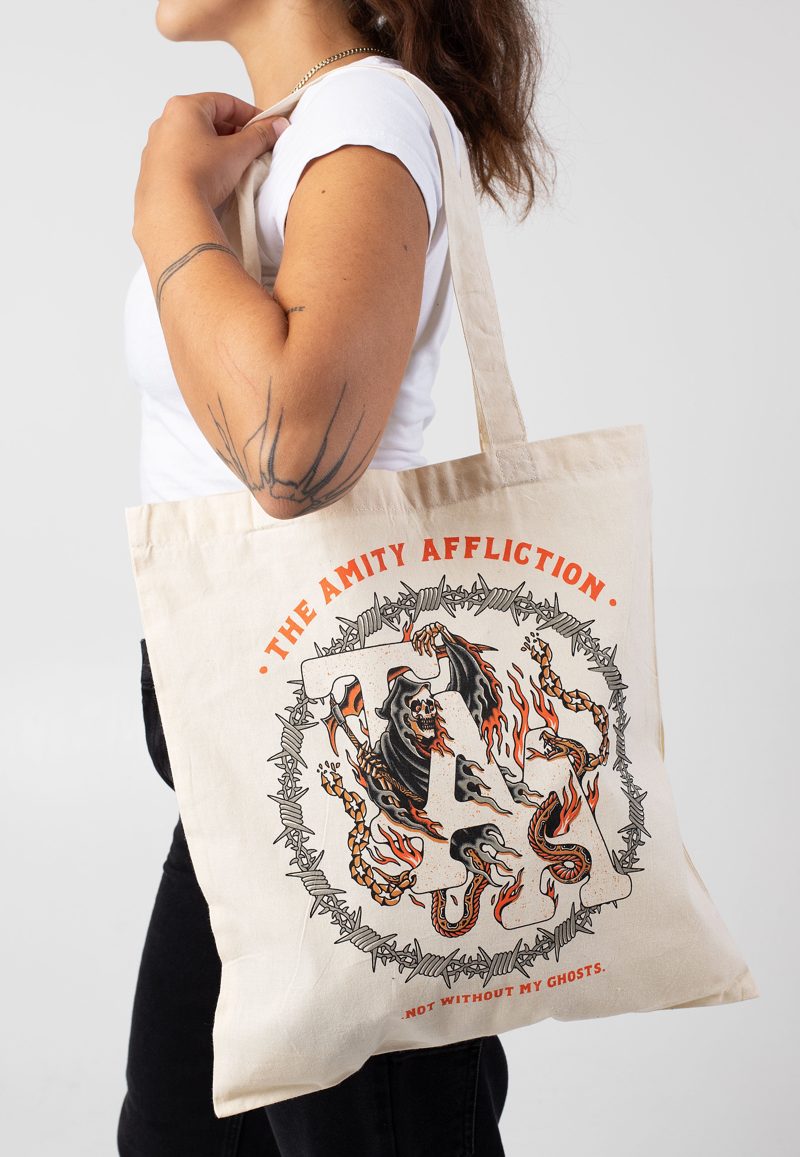 The Amity Affliction - Barbwire Reaper Natural - Tote Bag | Neutral-Image