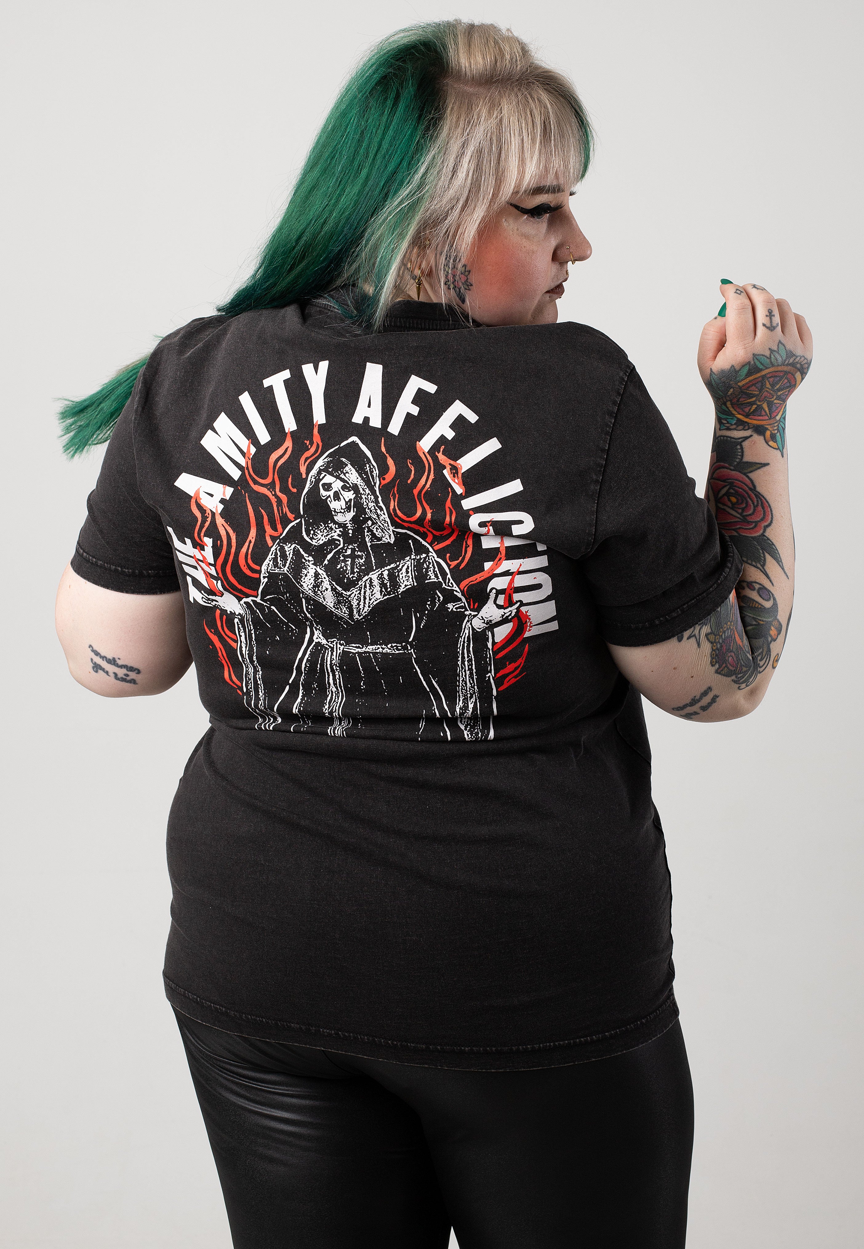 The Amity Affliction - Flaming Reaper Acid Washed - T-Shirt | Women-Image