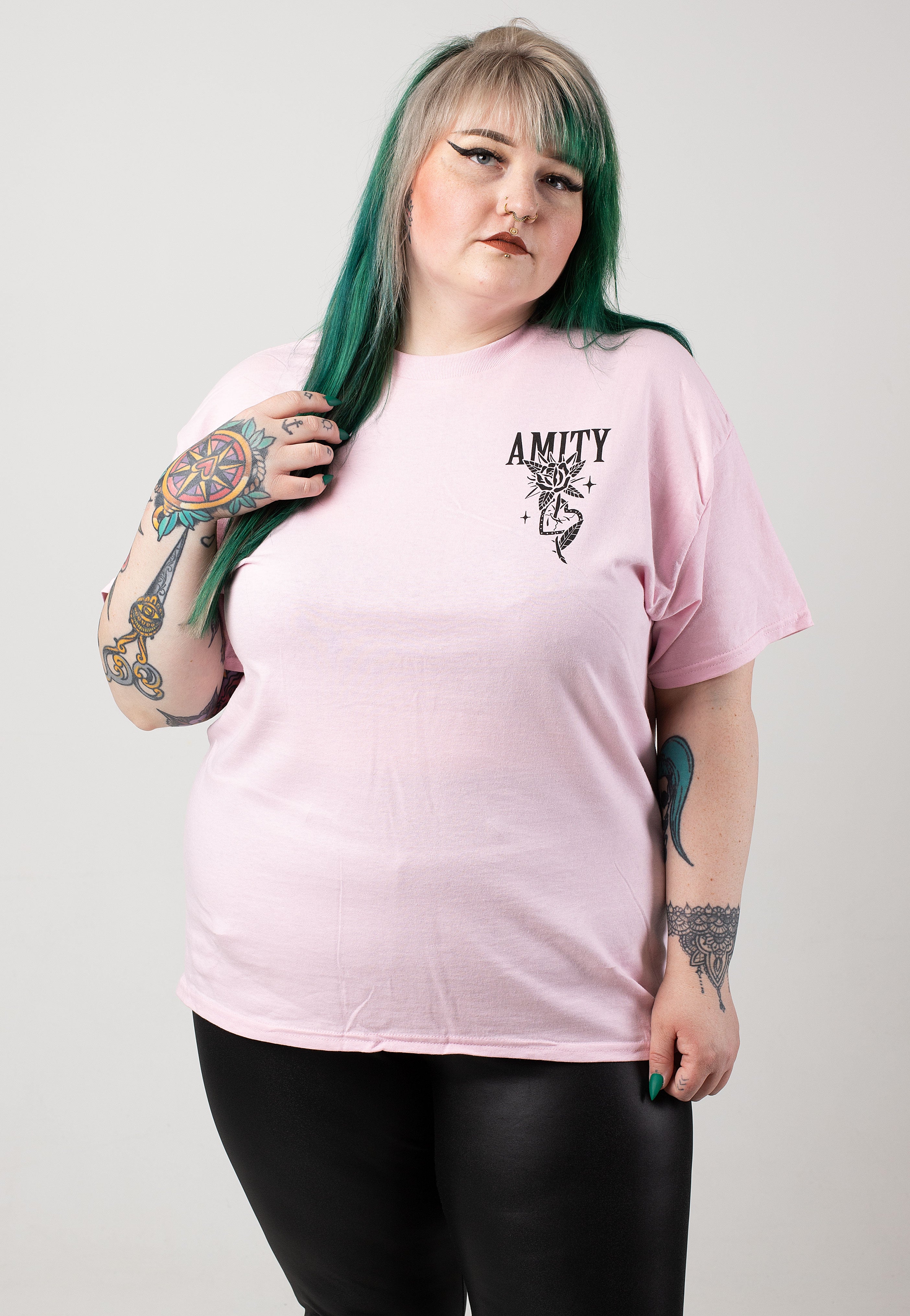 The Amity Affliction - Rose Heart Light Pink - T-Shirt | Women-Image