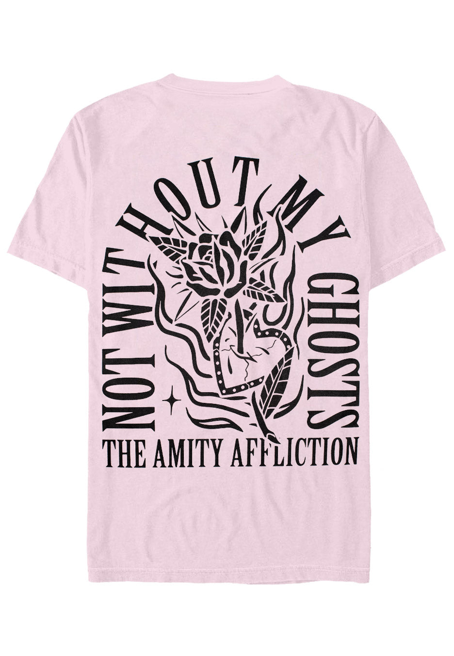 The Amity Affliction - Rose Heart Light Pink - T-Shirt | Neutral-Image