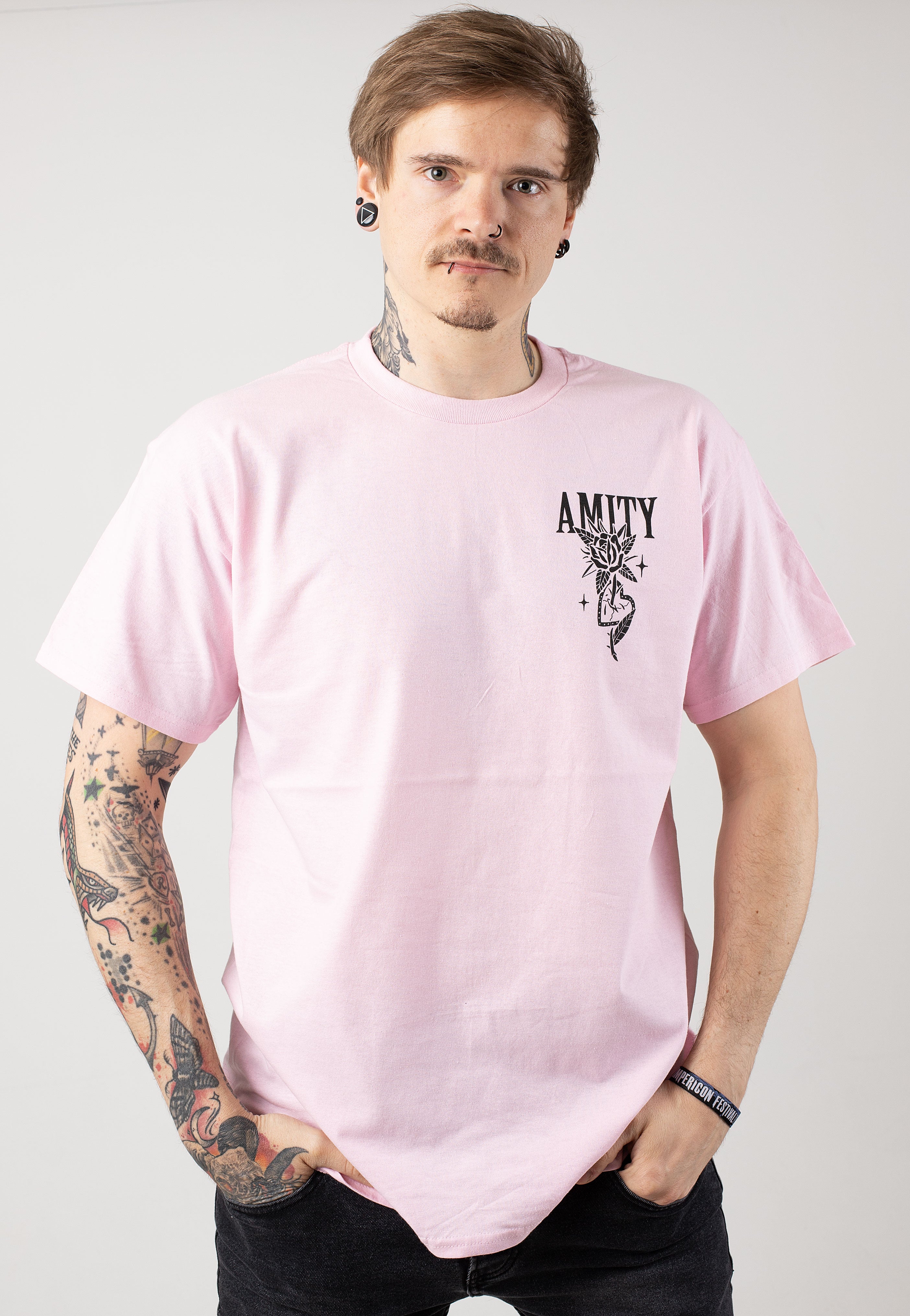 The Amity Affliction - Rose Heart Light Pink - T-Shirt | Men-Image