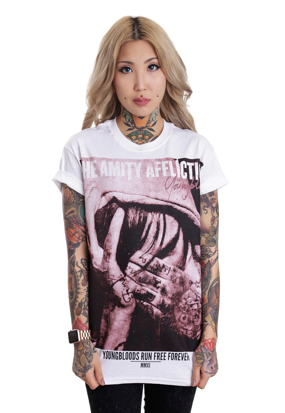 The Amity Affliction - Youngbloods Run Free White - T-Shirt | Women-Image