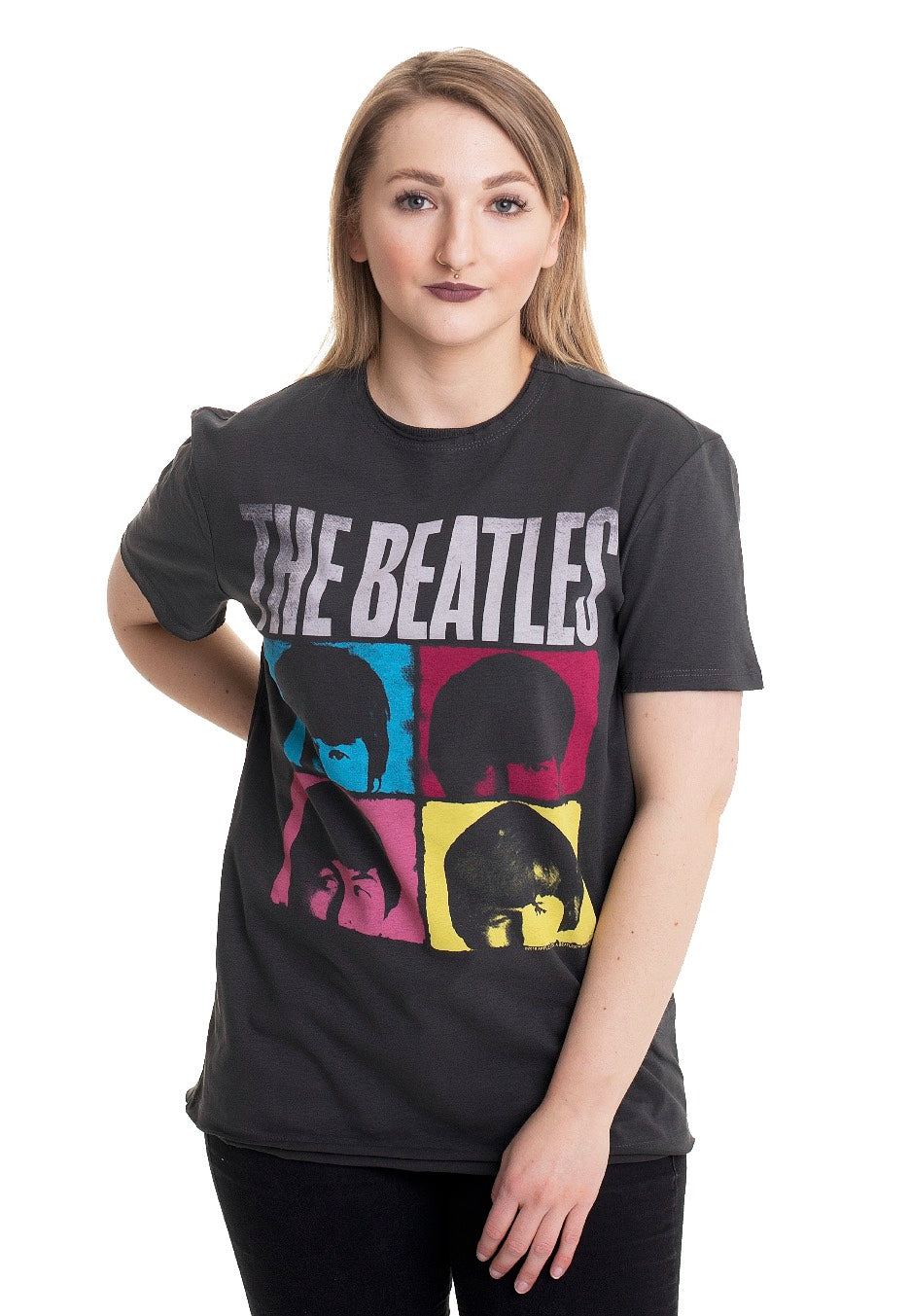 The Beatles - Hard Days Night Charcoal - T-Shirt | Women-Image