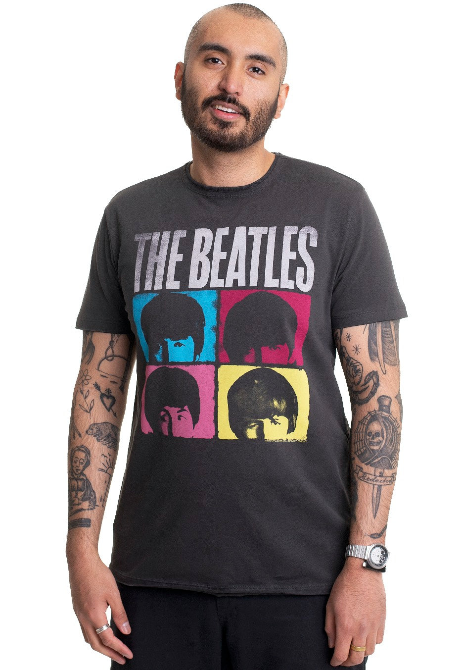 The Beatles - Hard Days Night Charcoal - T-Shirt | Men-Image