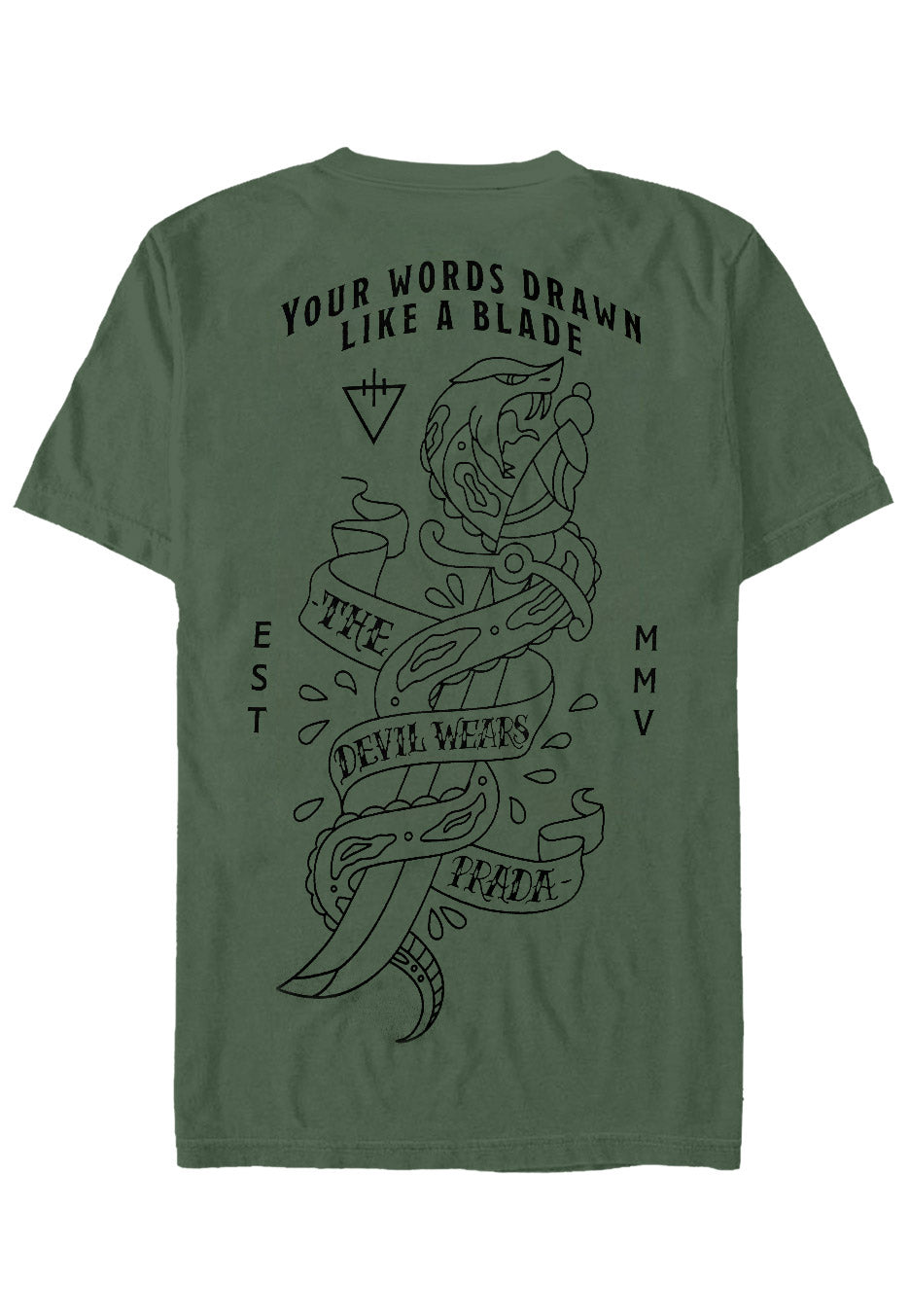 The Devil Wears Prada - Dagger Sword Military Green - T-Shirt | Neutral-Image