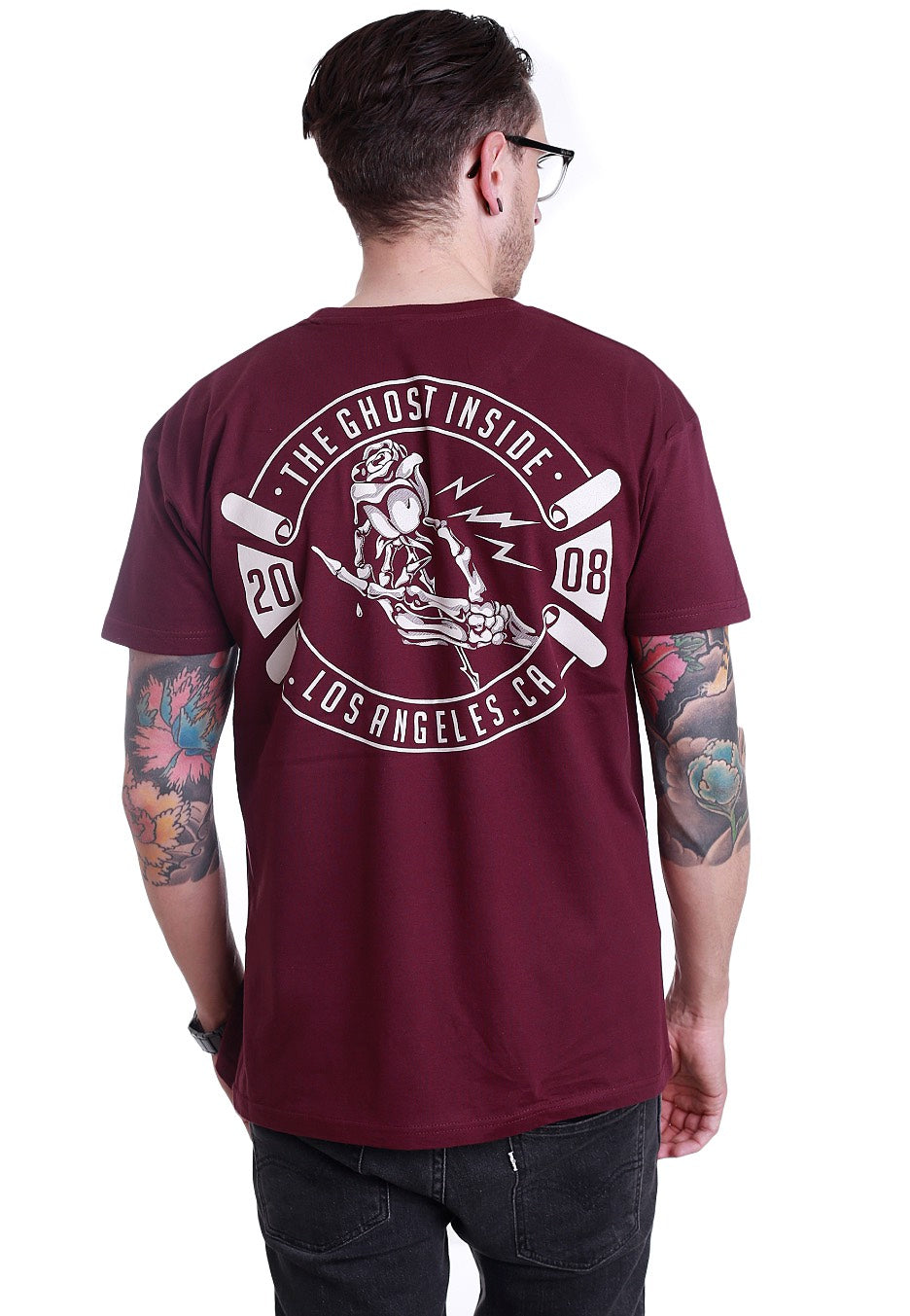 The Ghost Inside - Skeleton Hand Maroon - T-Shirt | Men-Image