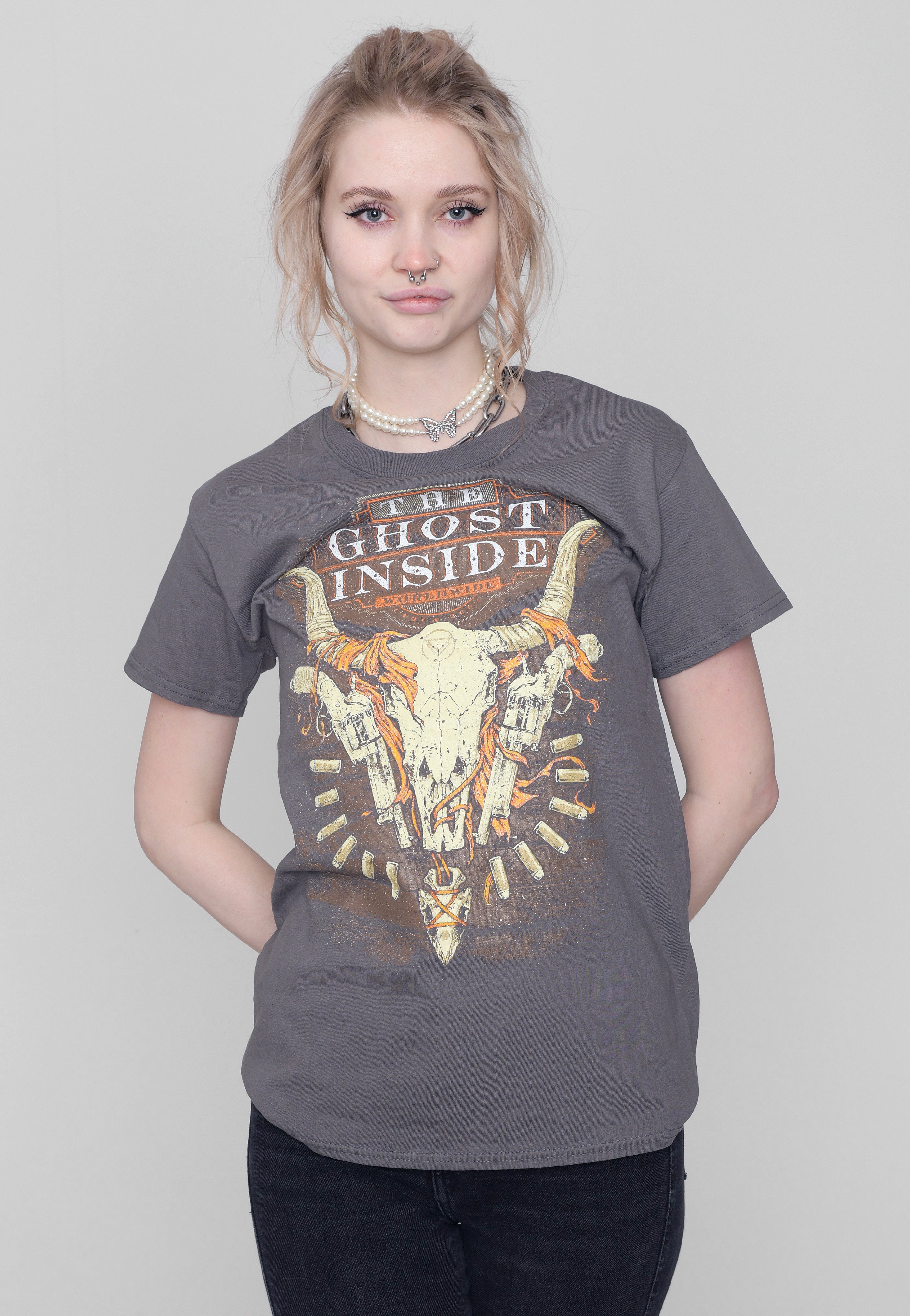 The Ghost Inside - Western Skull Charcoal - T-Shirt | Women-Image