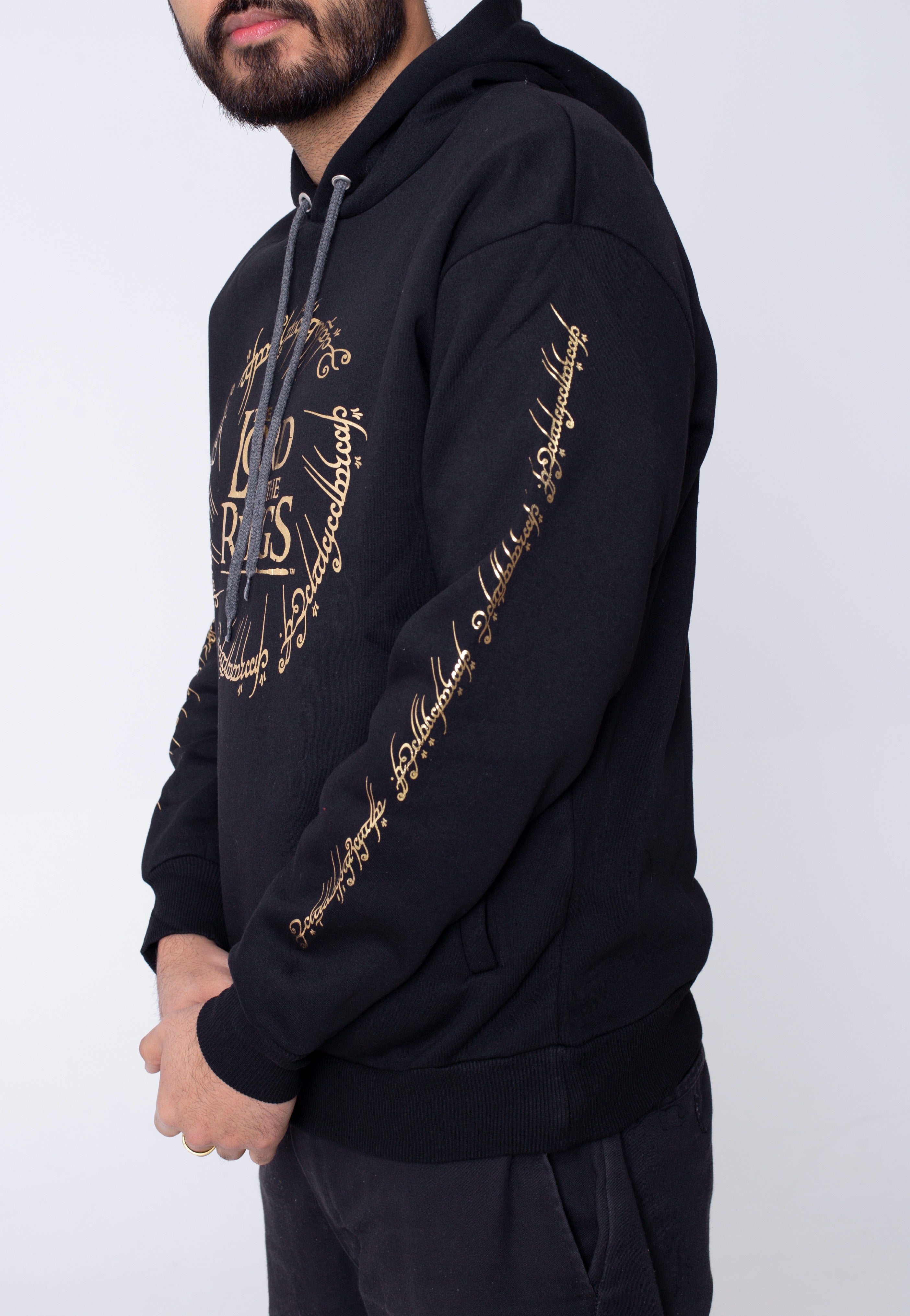 The Lord Of The Rings - Gold Foil Logo - Hoodie | Men-Image