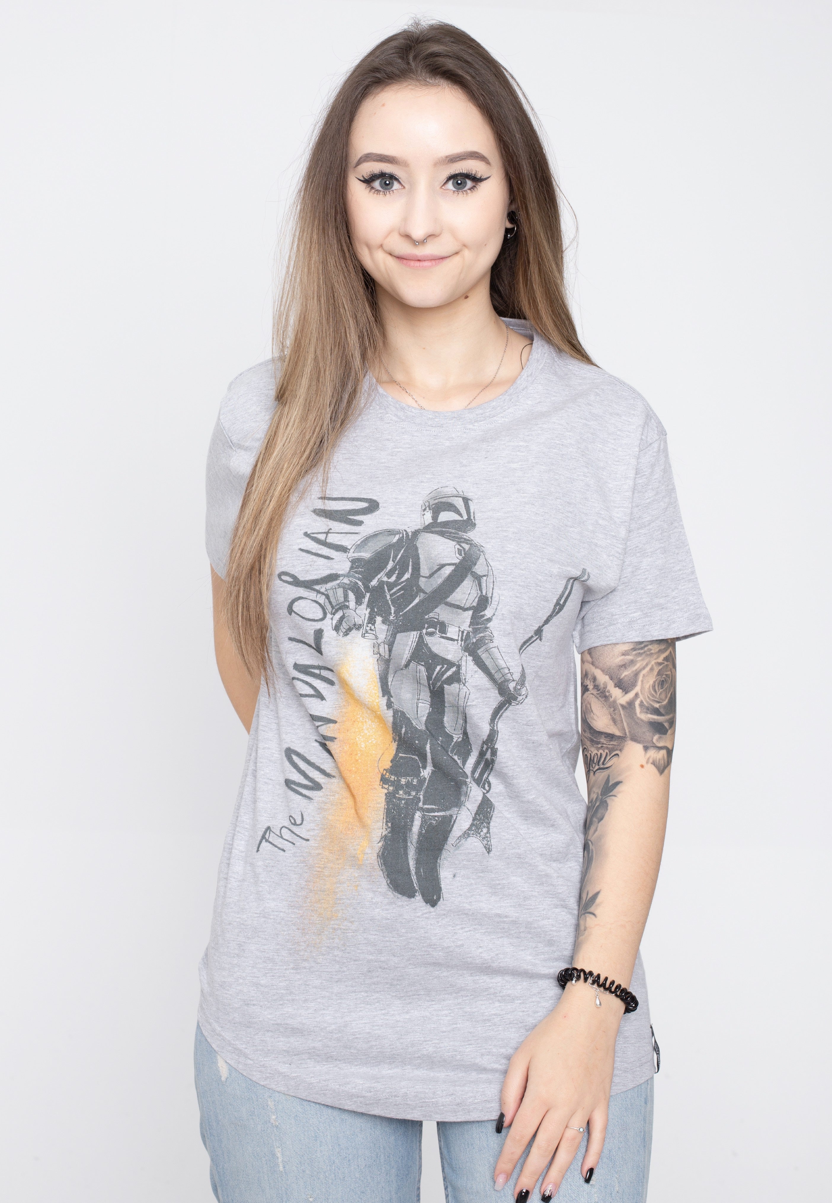 The Mandalorian - Flying Mando Grey - T-Shirt | Women-Image