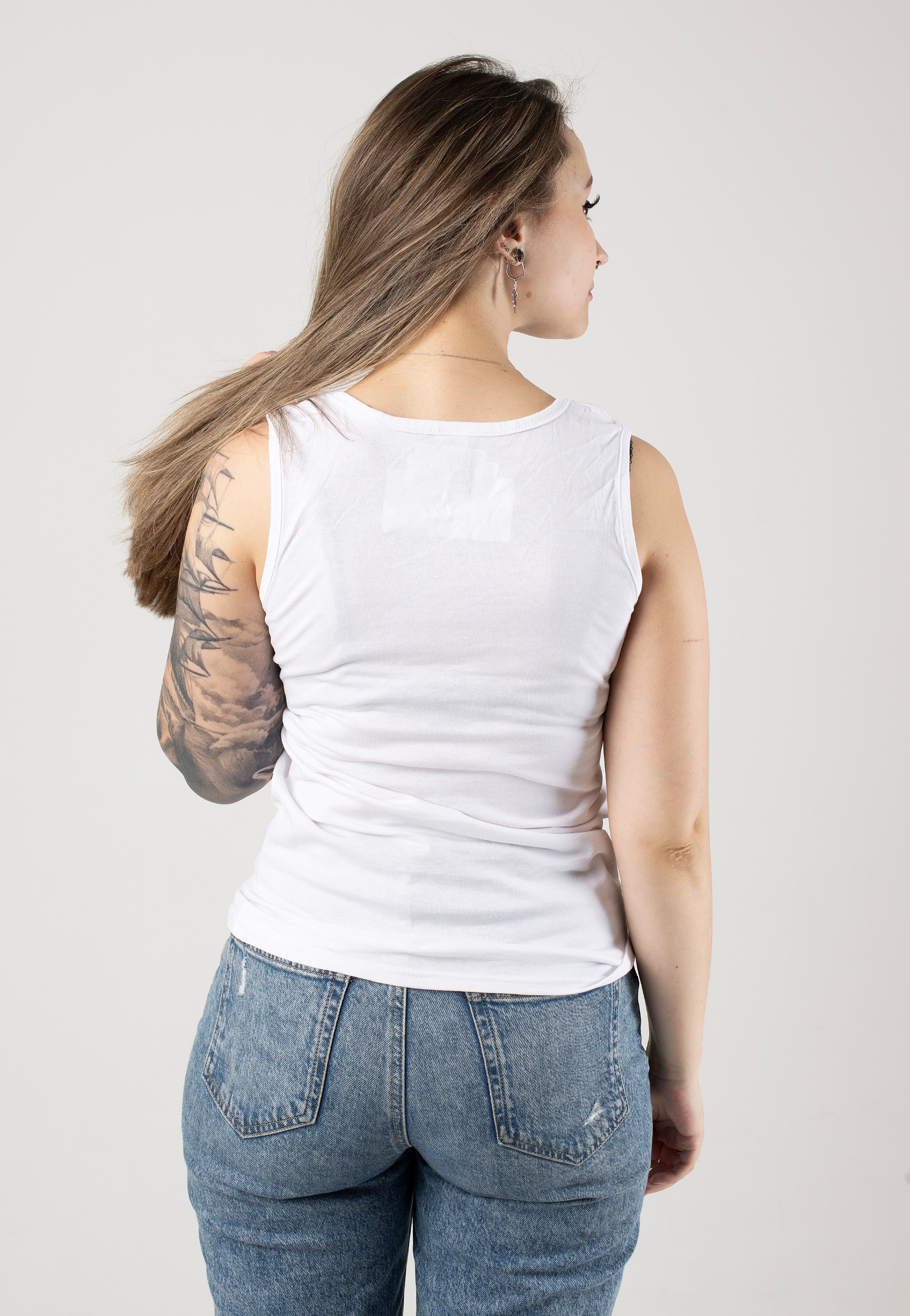 The Mandalorian - Grogu Cute Boxup White - Tank | Women-Image