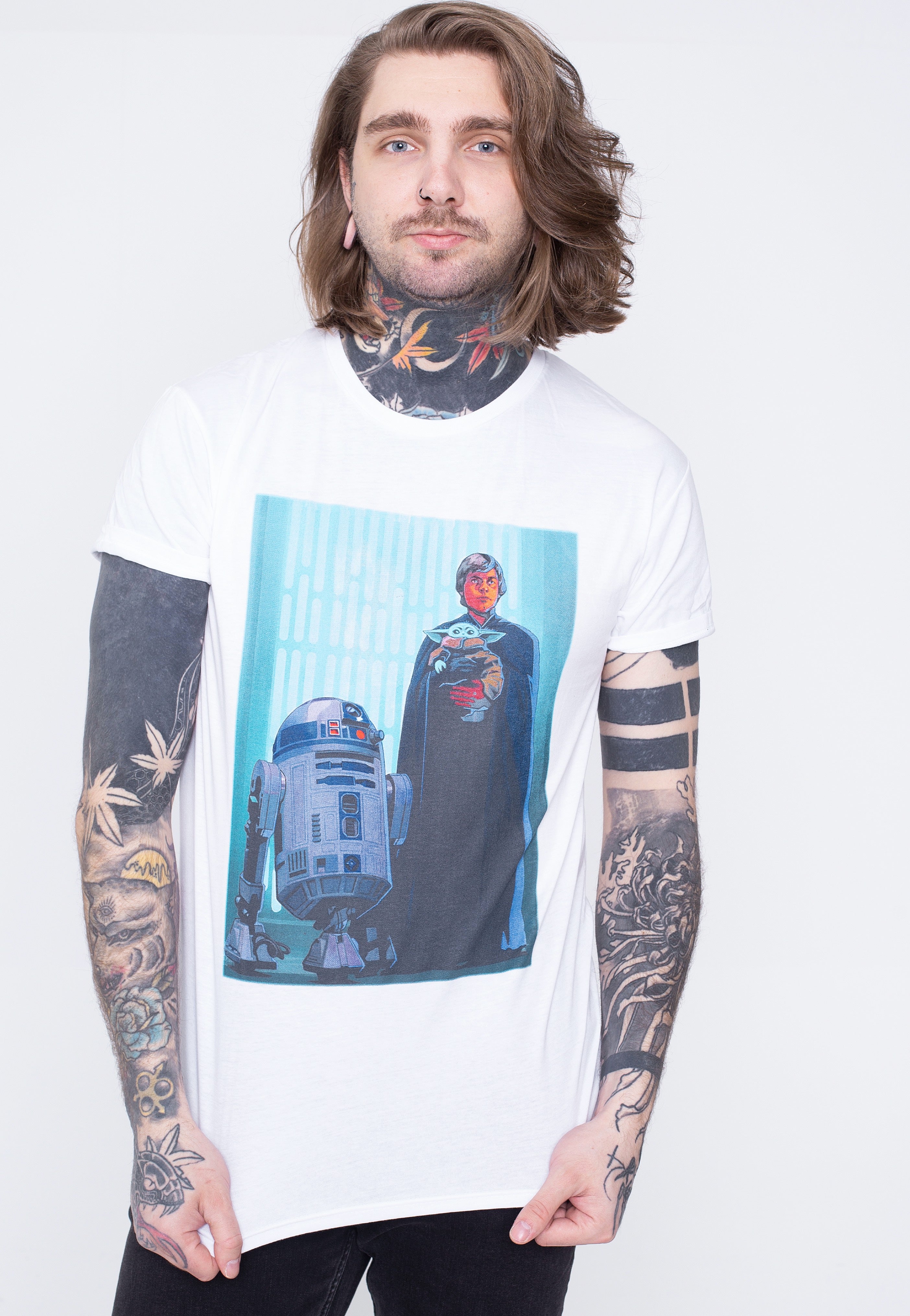 The Mandalorian - Luke Skywalker And Grogu White - T-Shirt | Men-Image