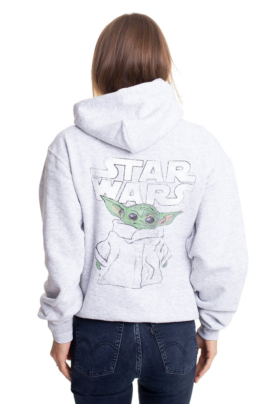 The Mandalorian - The Child Sketch Back Heather Grey - Hoodie | Women-Image