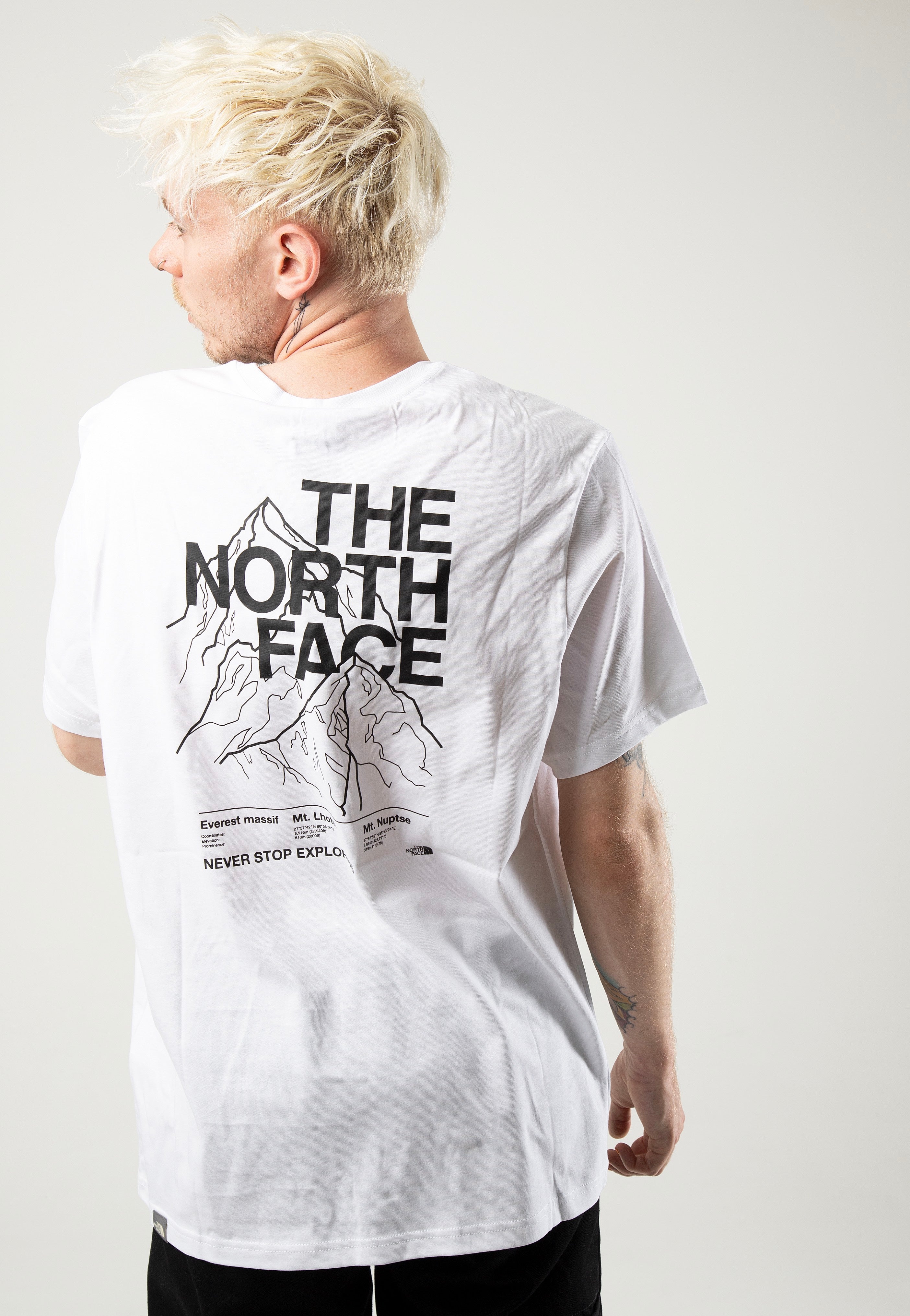 The North Face Mountain Outline Tnf White Tnf Black T Shirt Impericon