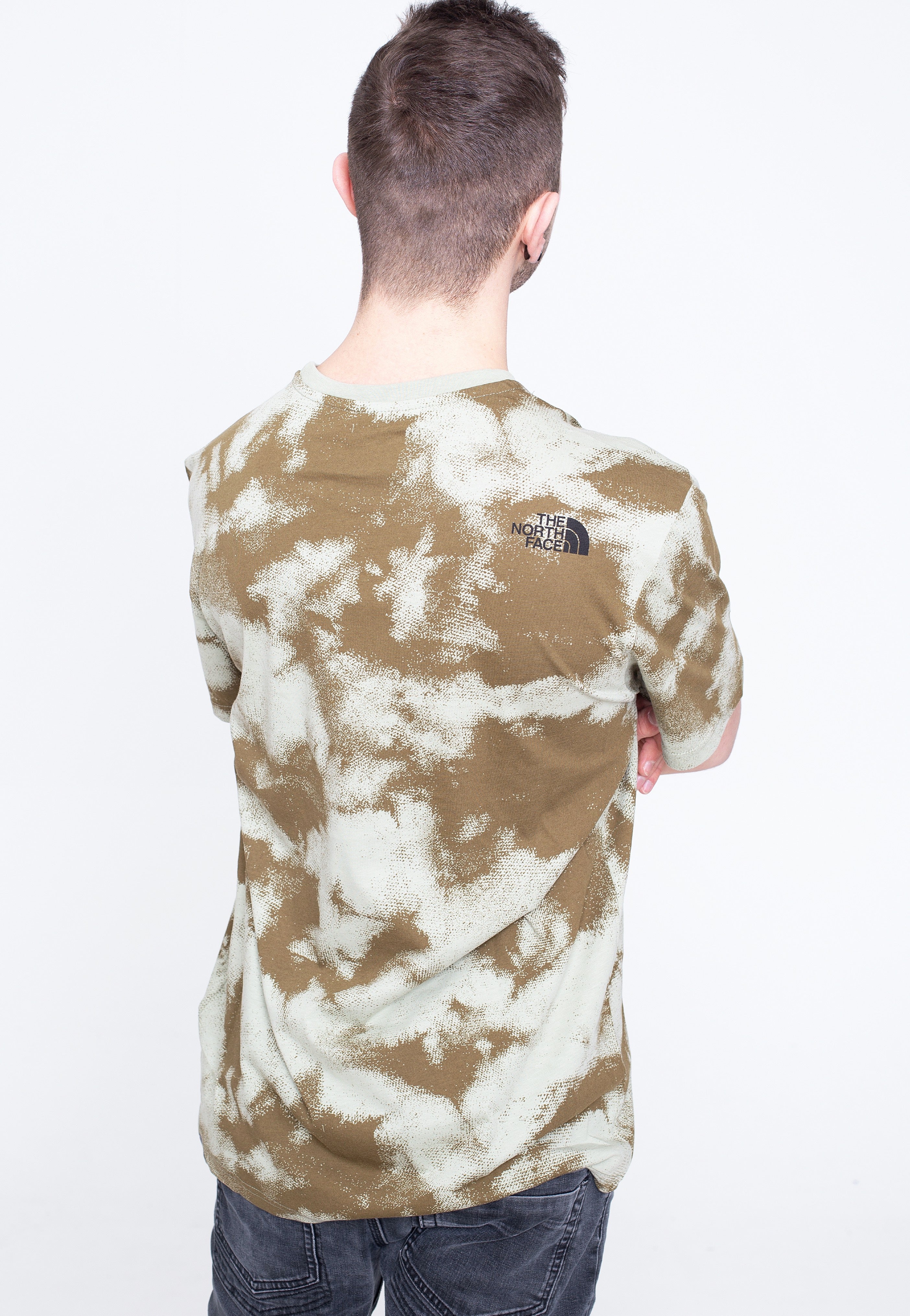 The North Face - Simple Dome Eu Military Olive Retro Dye Print - T-Shirt | Men-Image