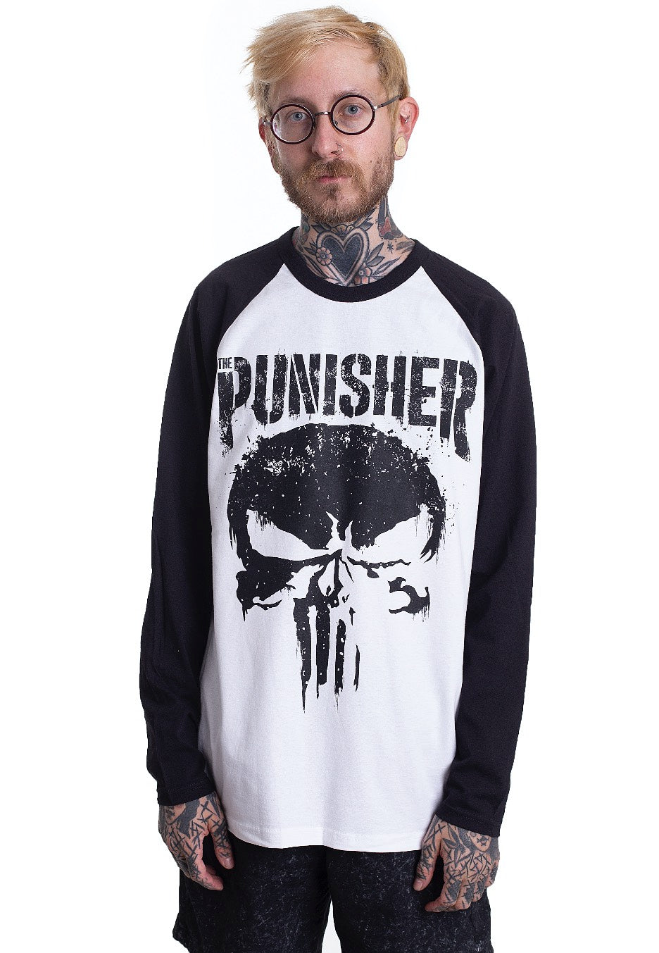 The Punisher - Big Skull White - Longsleeve | Men-Image