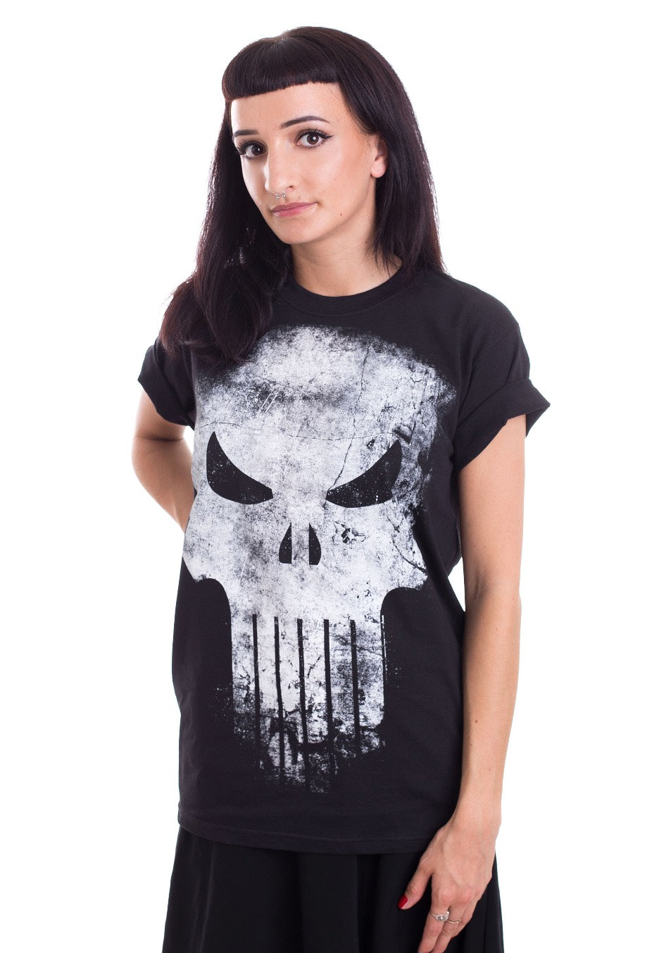 The Punisher - Distressed Skull - T-Shirt | Women-Image