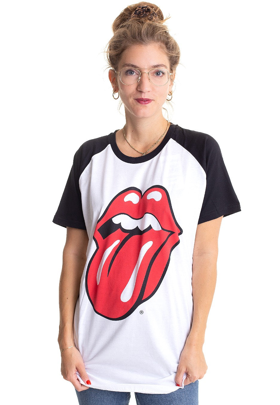The Rolling Stones - Classic Tongue Black/ White - T-Shirt | Women-Image