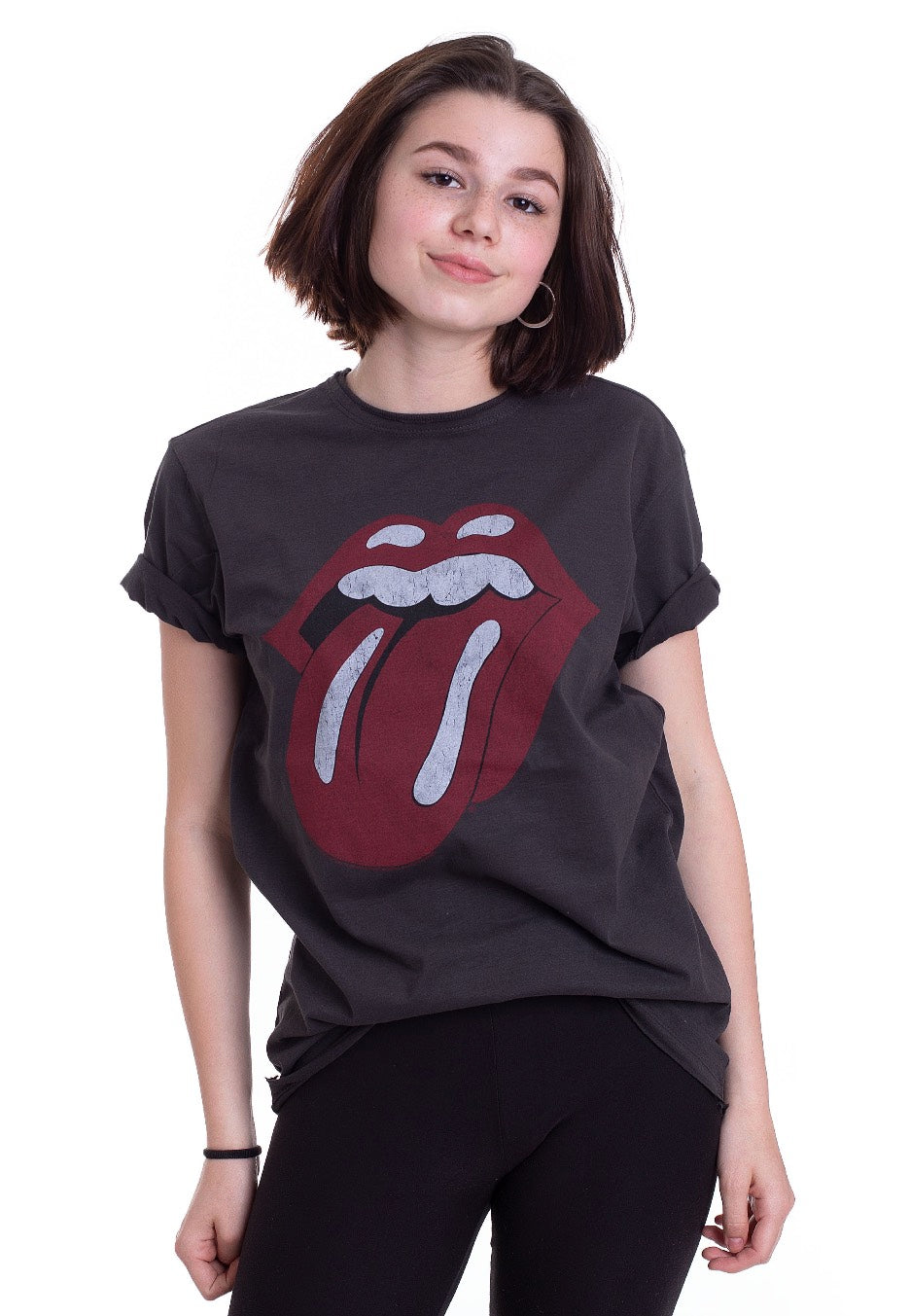 The Rolling Stones - Logo Charcoal - T-Shirt | Women-Image