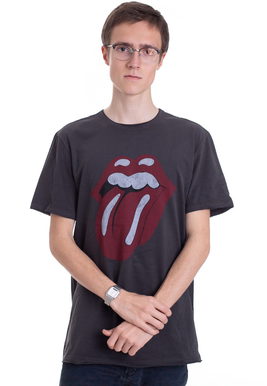 The Rolling Stones - Logo Charcoal - T-Shirt | Men-Image