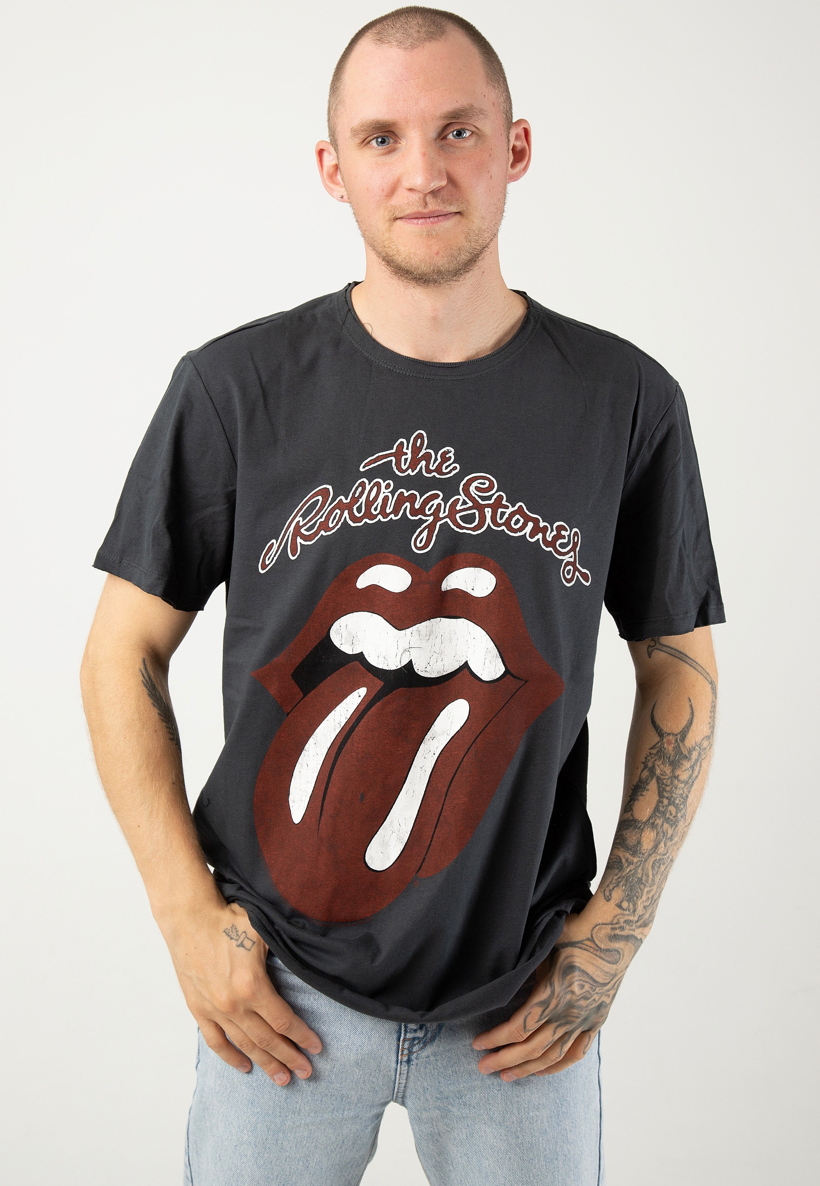 The Rolling Stones - Vintage Tongue Grey - T-Shirt | Men-Image