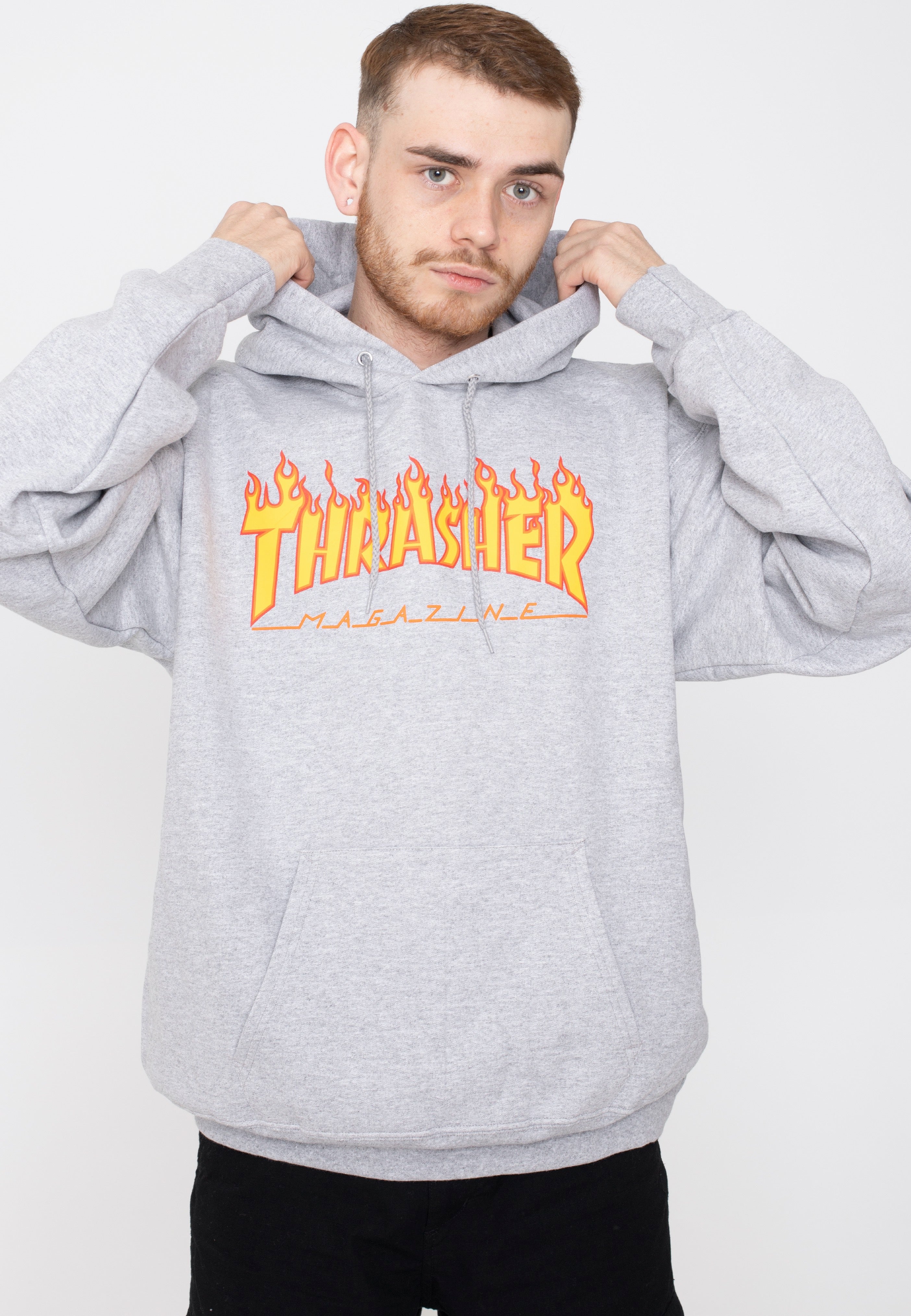 Thrasher - Flame Greymottled - Hoodie | Men-Image