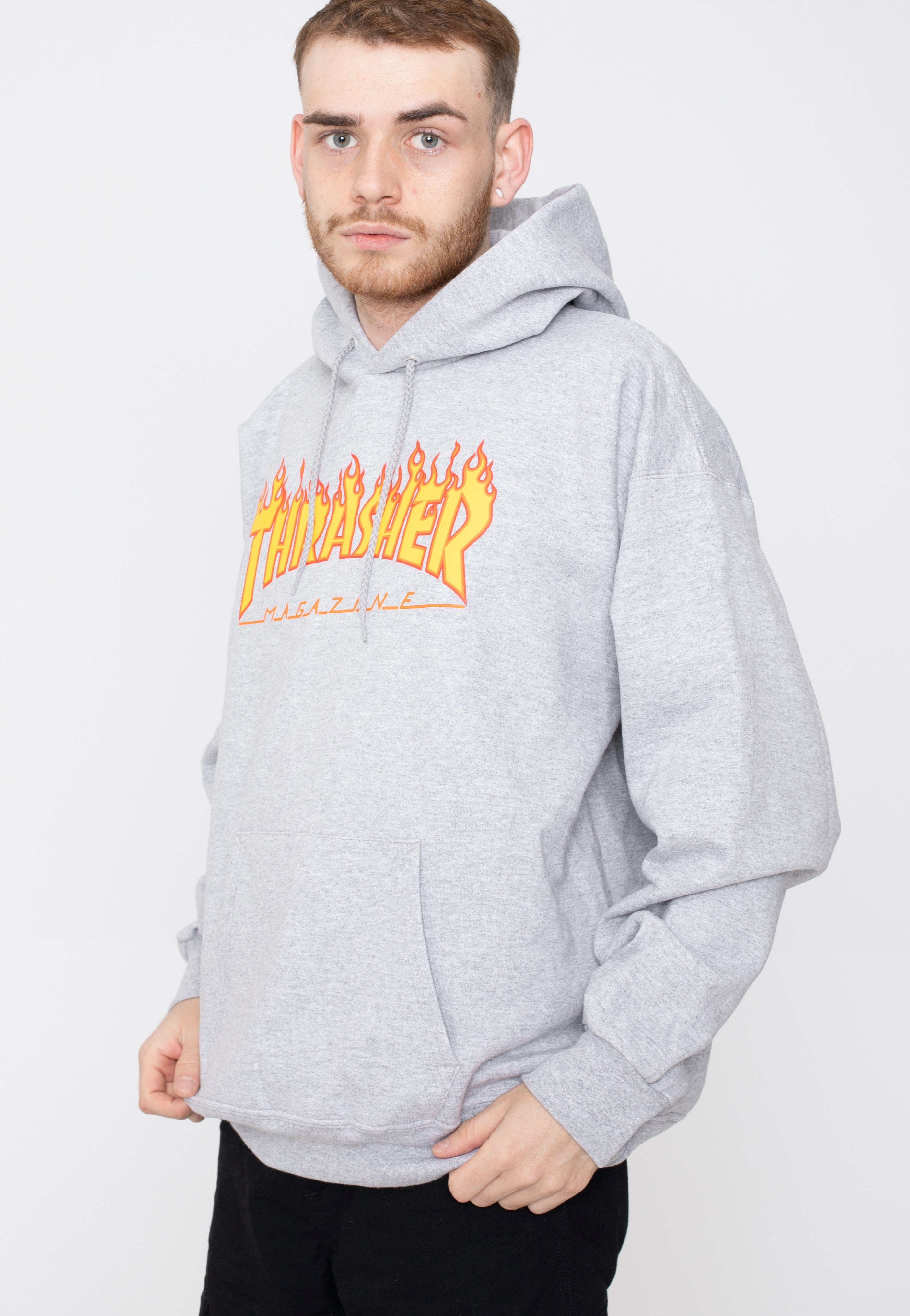 Thrasher - Flame Greymottled - Hoodie | Men-Image